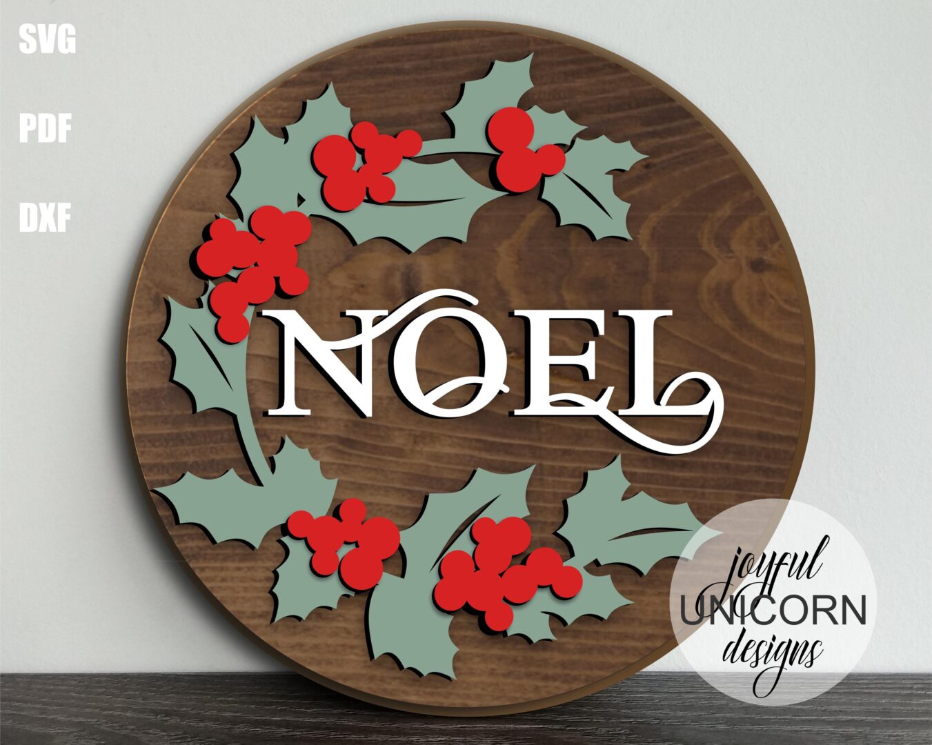 Christmas Wood Round Signs SVG Bundle, Winter Holidays Door Hangers SVG, Glowforge and Cricut Ready Files, Laser Cut Files, Front Door Signs - Image 7