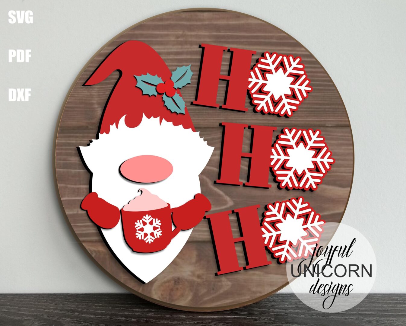 Christmas Wood Round SVG Bundle, Winter Holiday Door Hangers SVG, Glowforge and Cricut Ready Files, Front Door Signs SVG, Laser Cut Files - Image 3