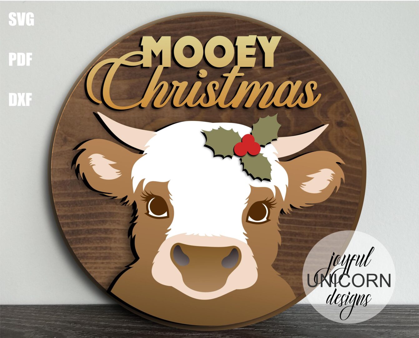 Christmas Wood Round Signs SVG Bundle, Winter Holiday Signs, Glowforge and Cricut Ready Files, Laser Cut Files, Christmas Welcome Signs SVG - Image 3