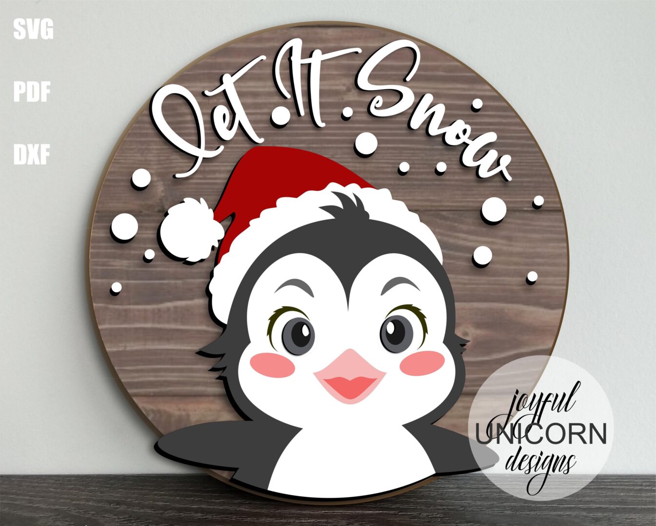 Christmas Wood Round Signs SVG Bundle, Winter Holiday Signs, Glowforge and Cricut Ready Files, Laser Cut Files, Christmas Welcome Signs SVG - Image 6