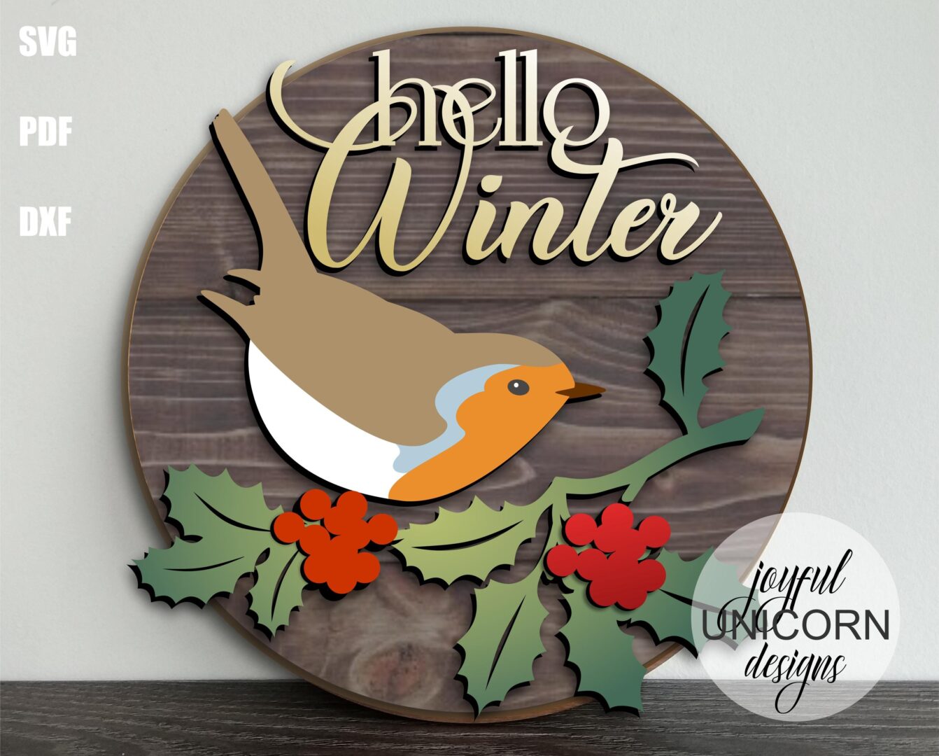 Christmas Wood Round Signs SVG Bundle, Winter Holiday Signs, Glowforge and Cricut Ready Files, Laser Cut Files, Christmas Welcome Signs SVG - Image 7