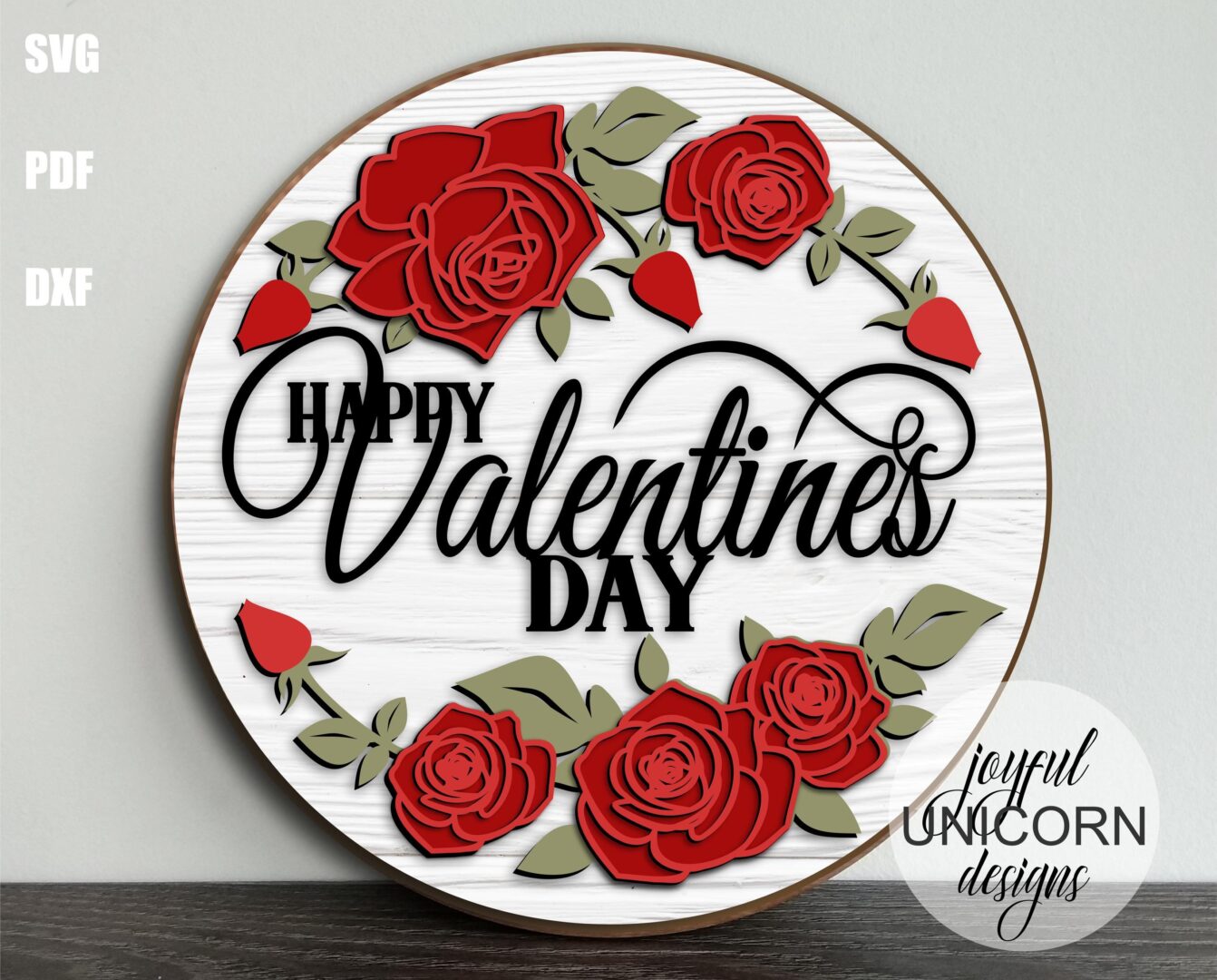 Valentine's Day Round Signs SVG Bundle, Valentine Welcome Door Hangers Bundle, Glowforge and Cricut Ready Files, Valentine Front Door Signs - Image 3