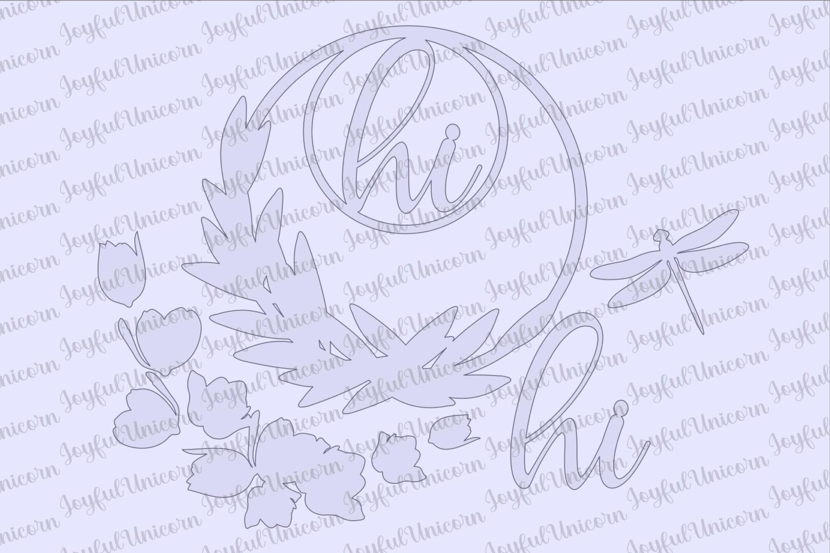 Spring Wreath Door Hanger SVG, Tulip Flower Welcome Sign, Spring Wreath with Dragonfly SVG, Glowforge and Cricut Ready File, Laser Cut File - Image 4
