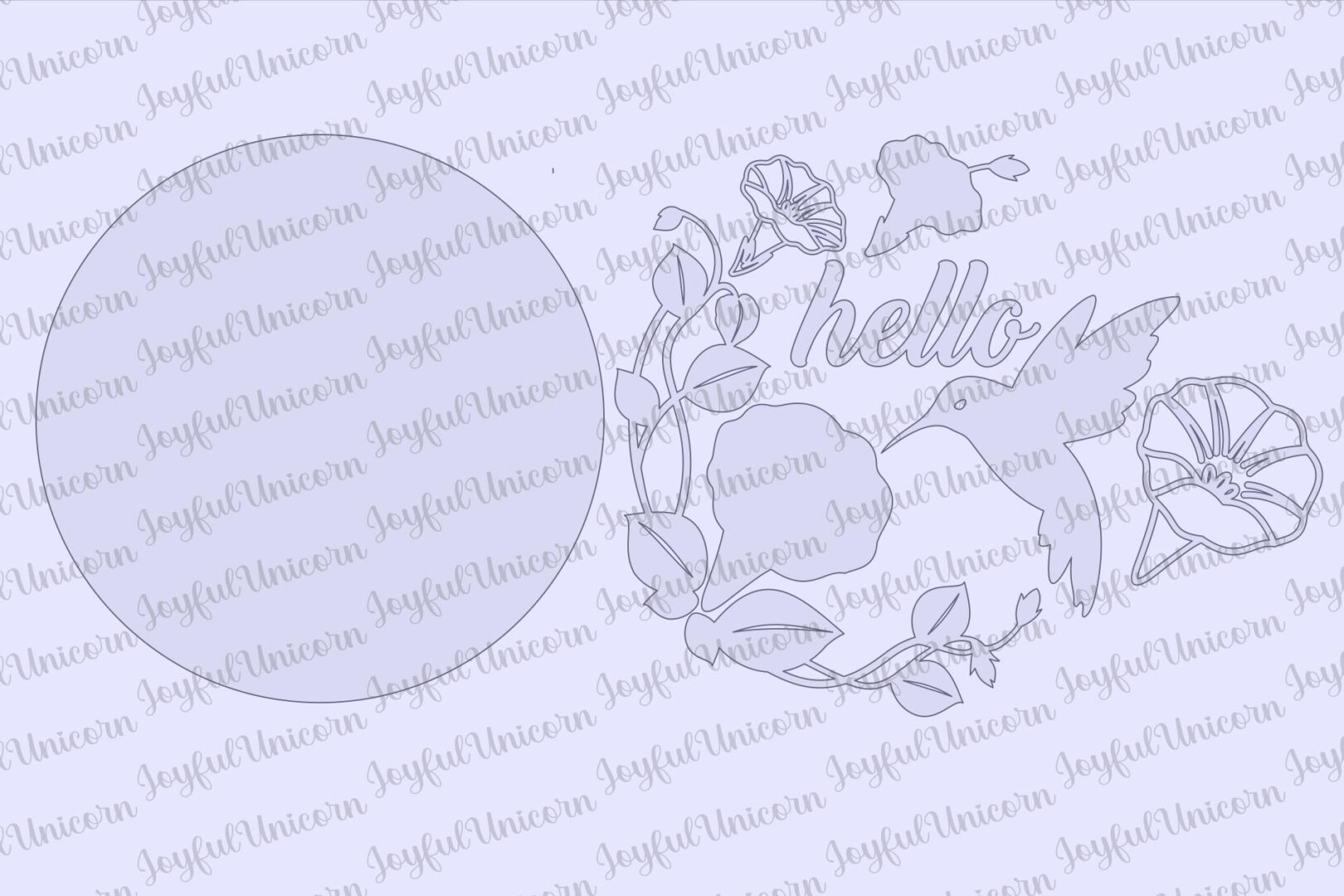 Spring Hummingbird Sign SVG, Hello Spring Door Sign, Glowforge and Cricut Ready files, Morning Glory Door Hanger SVG, CNC Cutting File - Image 3