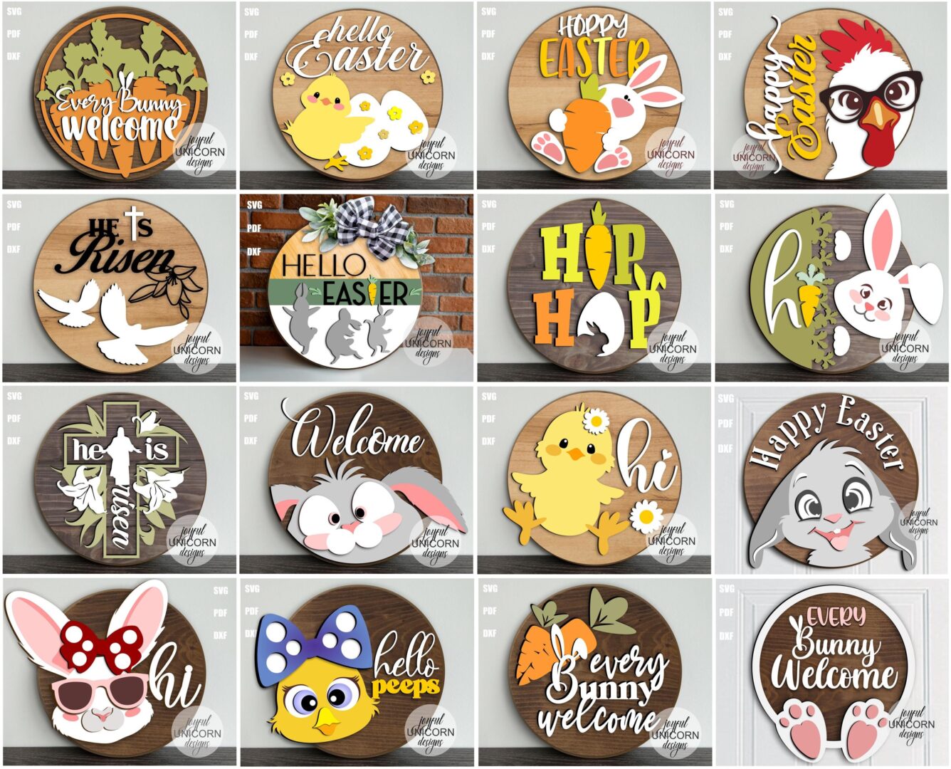 He Is Risen Door Hanger SVG, Easter Religious Sign SVG, Easter Welcome Sign SVG, Glowforge and Cricut Ready File, Easter Front Door Decor - Image 6