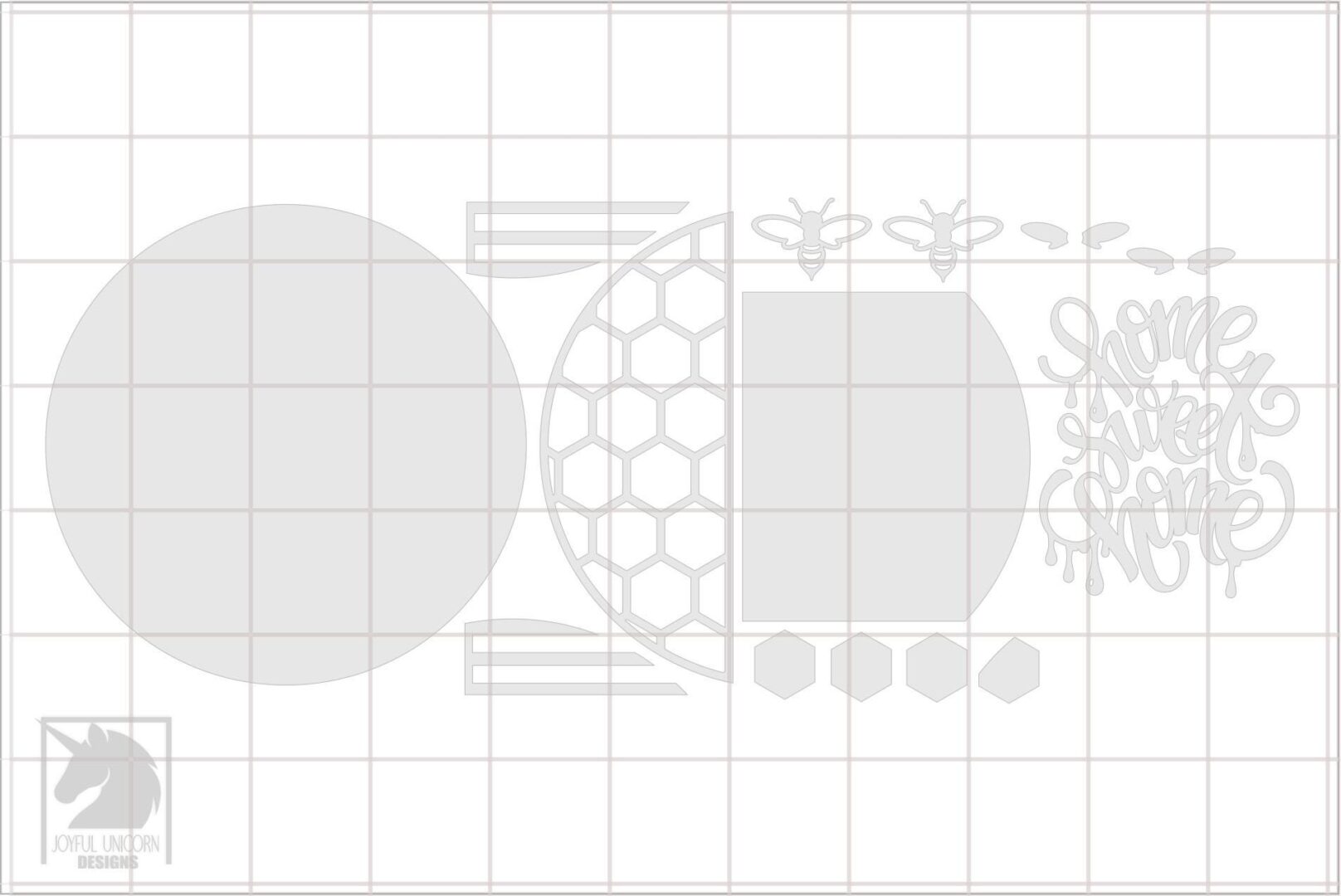 Home Sweet Home Wood Sign SVG, Bee Door Hanger SVG, Homeycomb Door Sign, Dripping Honey Sign, Glowforge, Cricut, CNC Ready File, Summer Sign - Image 3