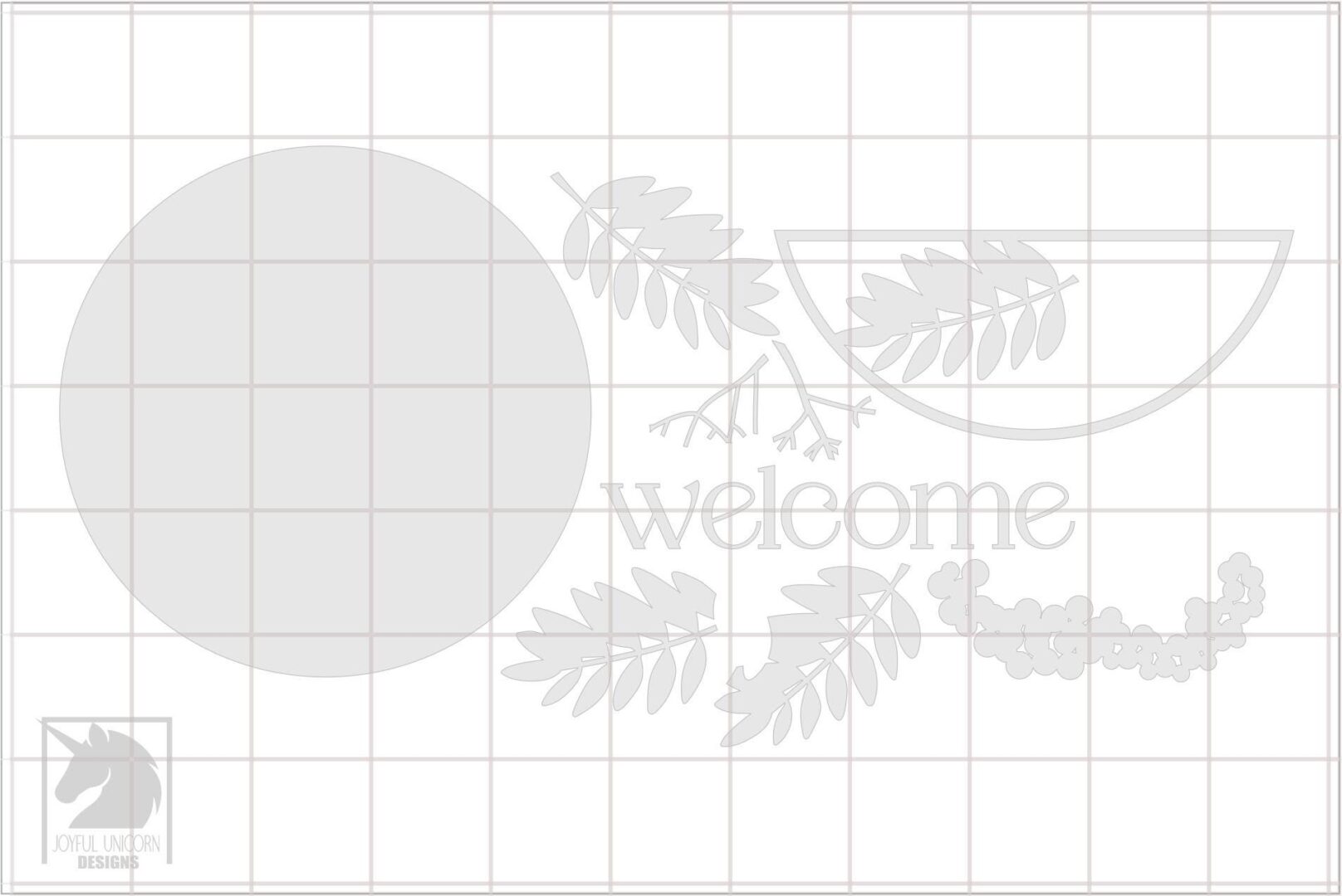 Welcome Sign SVG with Berries & Leaves Fall Door Hanger Laser Cut Round Sign Digital Download Autumn Front Door Decor SVG Glowforge File - Image 3