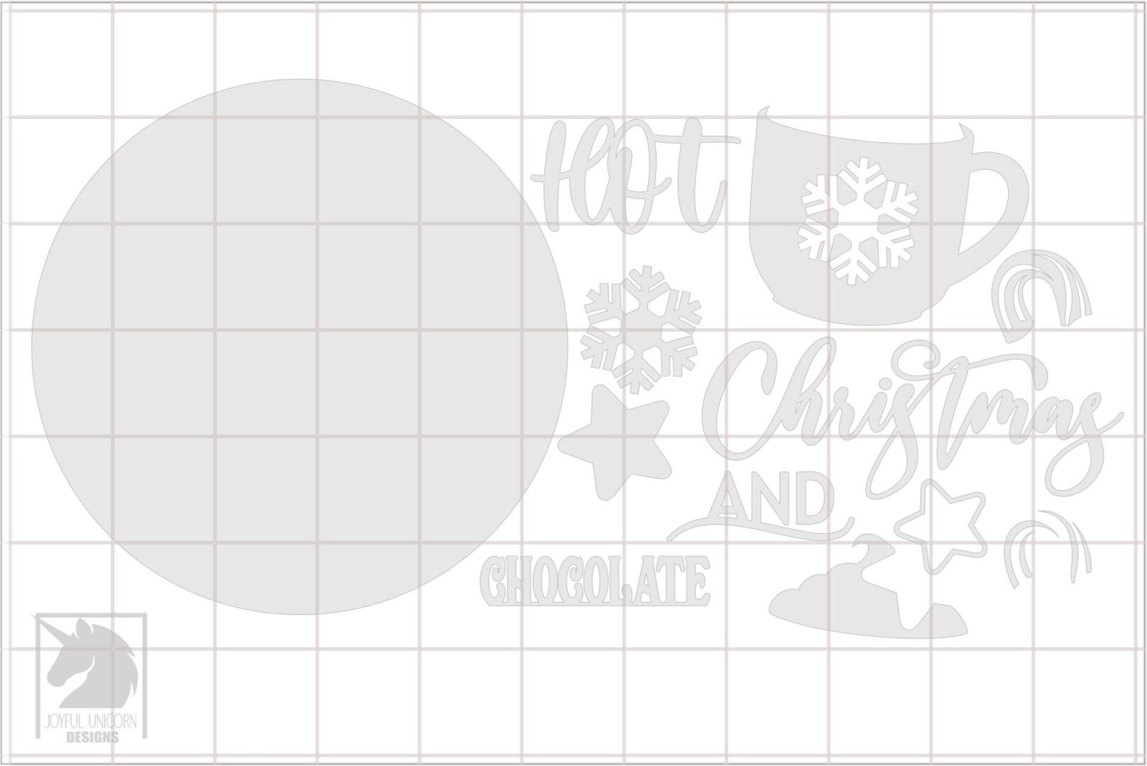 Hot Chocolate and Christmas Wood Round SVG Christmas Mug Door Hanger SVG Winter Holiday Welcome Sign SVG Glowforge Xtool Cricut Ready Files - Image 3