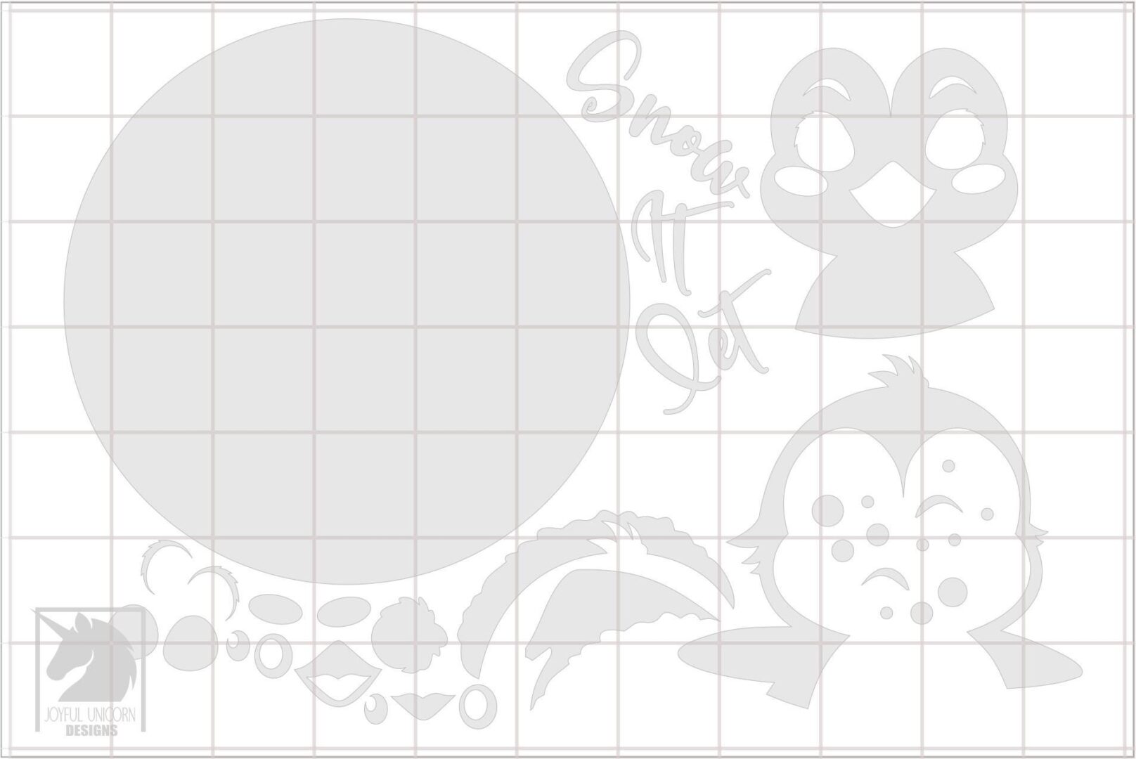 Let It Snow Penguin SVG Cute Christmas Round Sign Laser Cut File Winter Holiday Penguin Door Hanger DXF Glowforge Cricut Xtool File - Image 3