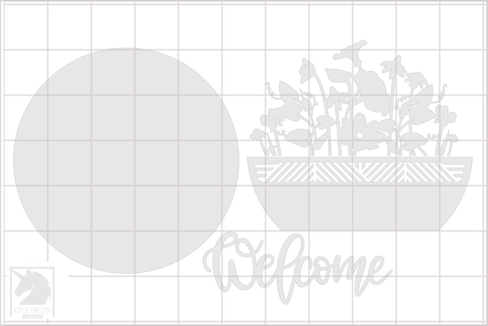 Wildflowers Welcome Door Hanger SVG | Farmhouse Round Sign | Layered Laser Cut File for Glowforge, Xtool, Cricut | Digital Download File - Image 3