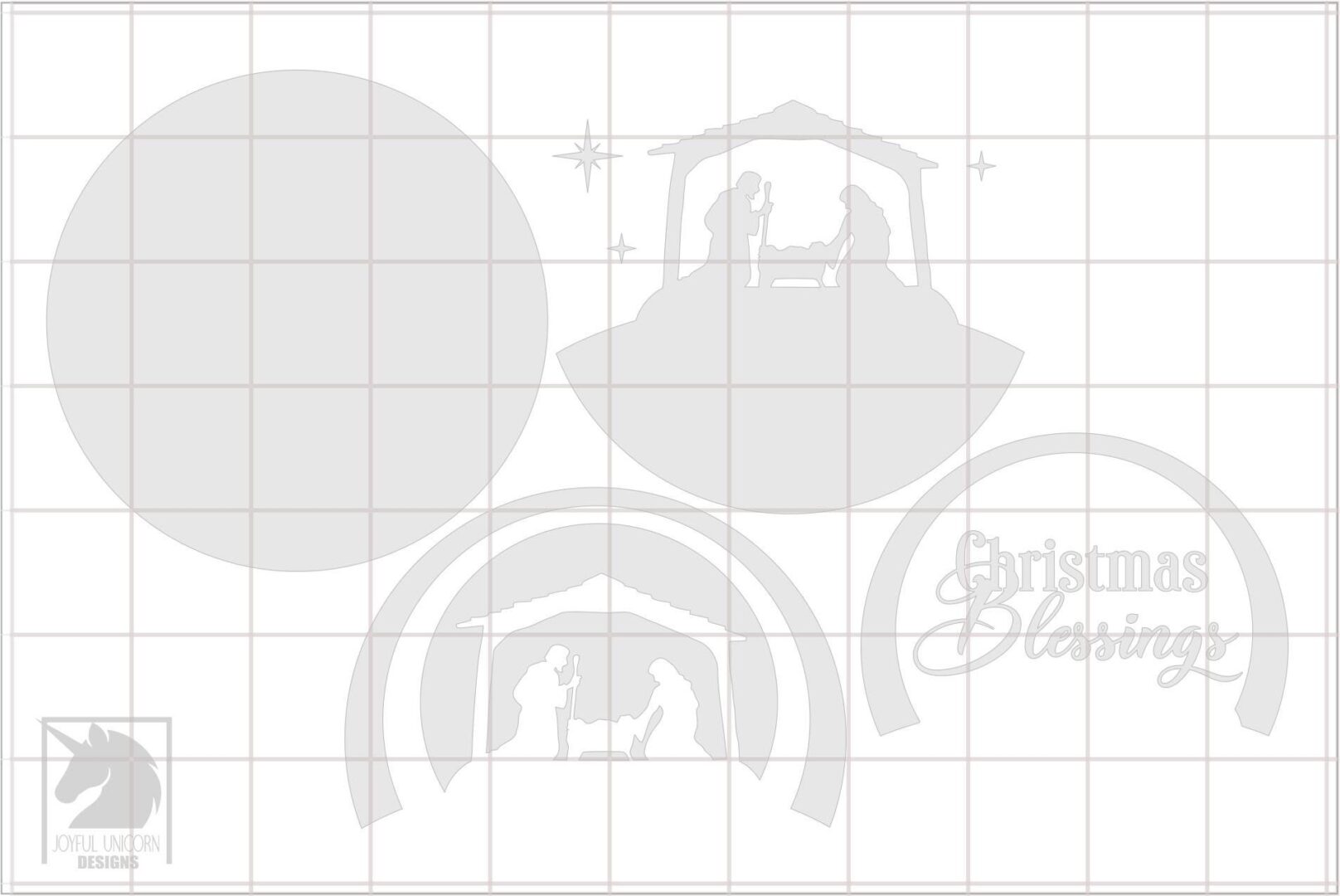 Nativity Scene Christmas Blessings SVG Christian Layered Round Sign Laser Cut File for Glowforge Cricut Xtool Holiday PDF DXF Download - Image 3