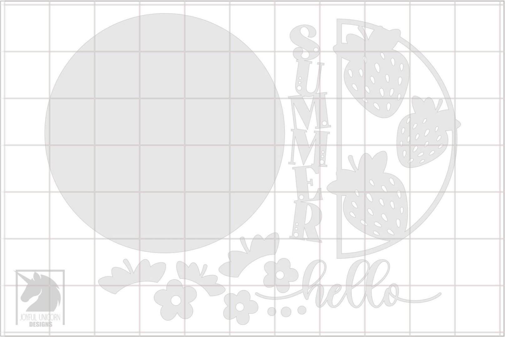 Hello Summer Door Hanger SVG, Sweet Strawberry Welcome Sign, Glowforge and Cricut Ready Files, Summer Laser Cut File, Front Door Decor SVG - Image 3
