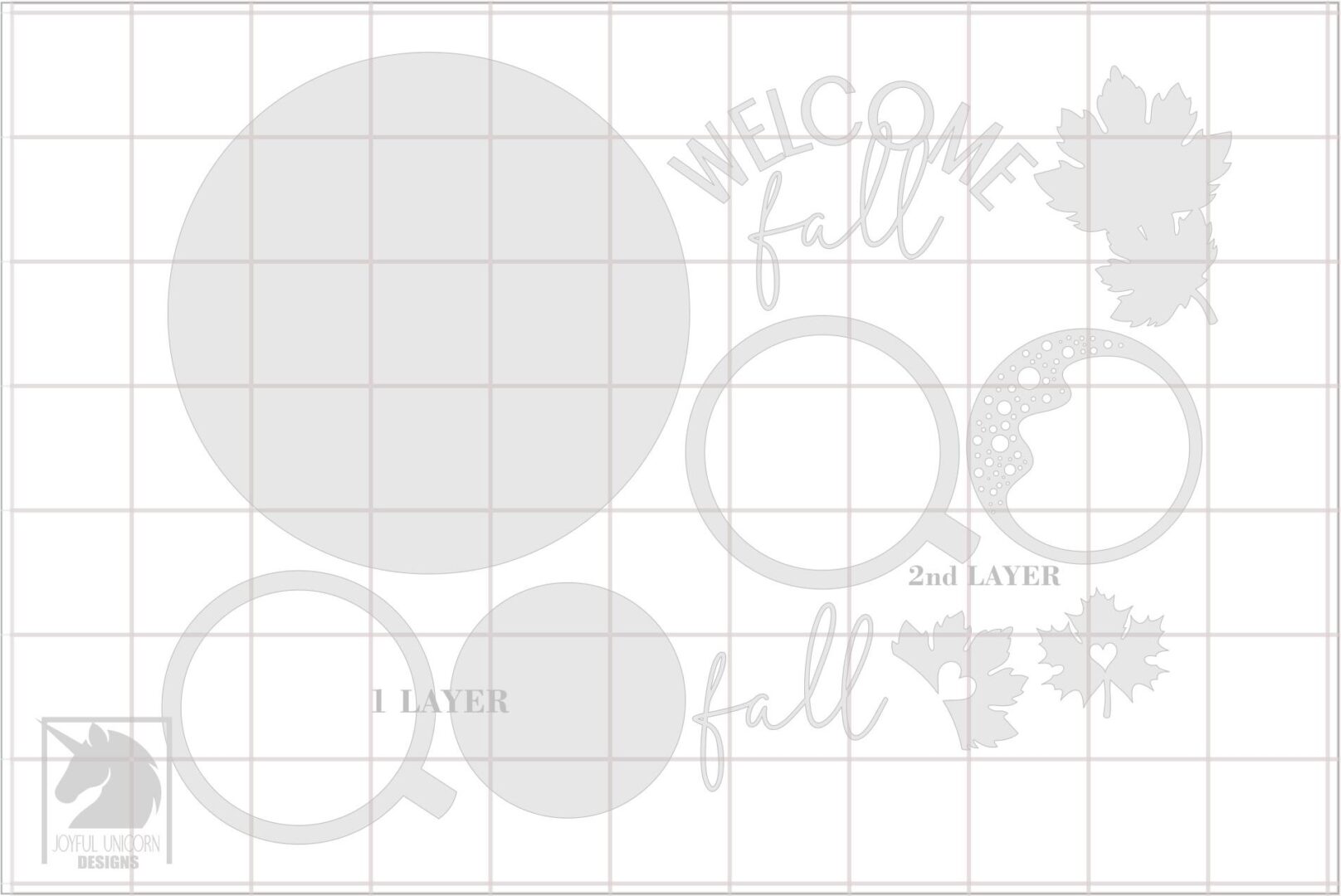 Welcome Fall Door Hanger SVG Cozy Autumn Wood Round SVG Glowforge Cricut Ready File Coffee Lover Sign Laser Cut File Maple Leaves Sign - Image 3