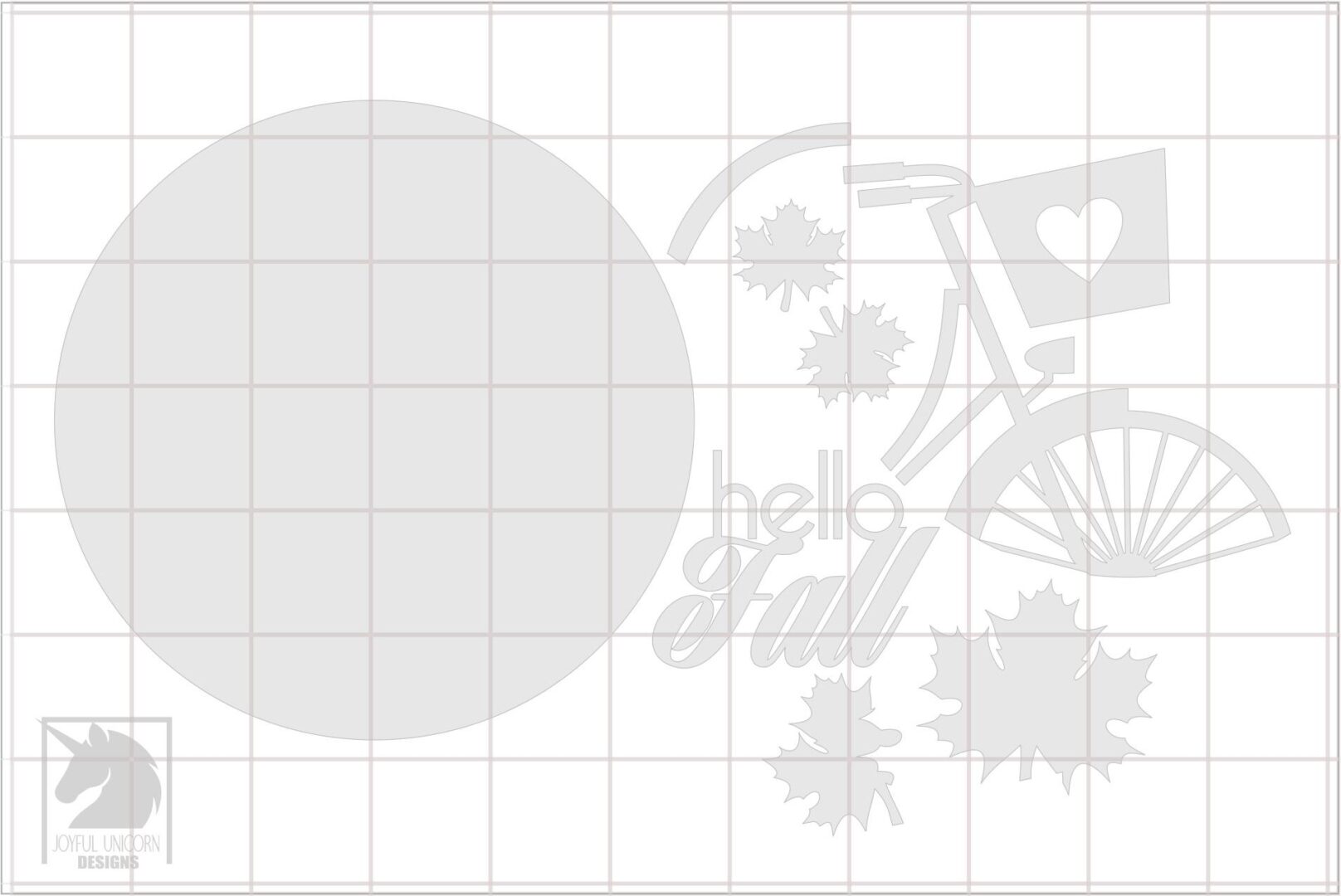 Hello Fall Bicycle Sign SVG Autumn Door Hanger with Leaves & Basket Laser Cut Round Sign Front Door Sign SVG Glowforge Cricut CNC File - Image 3