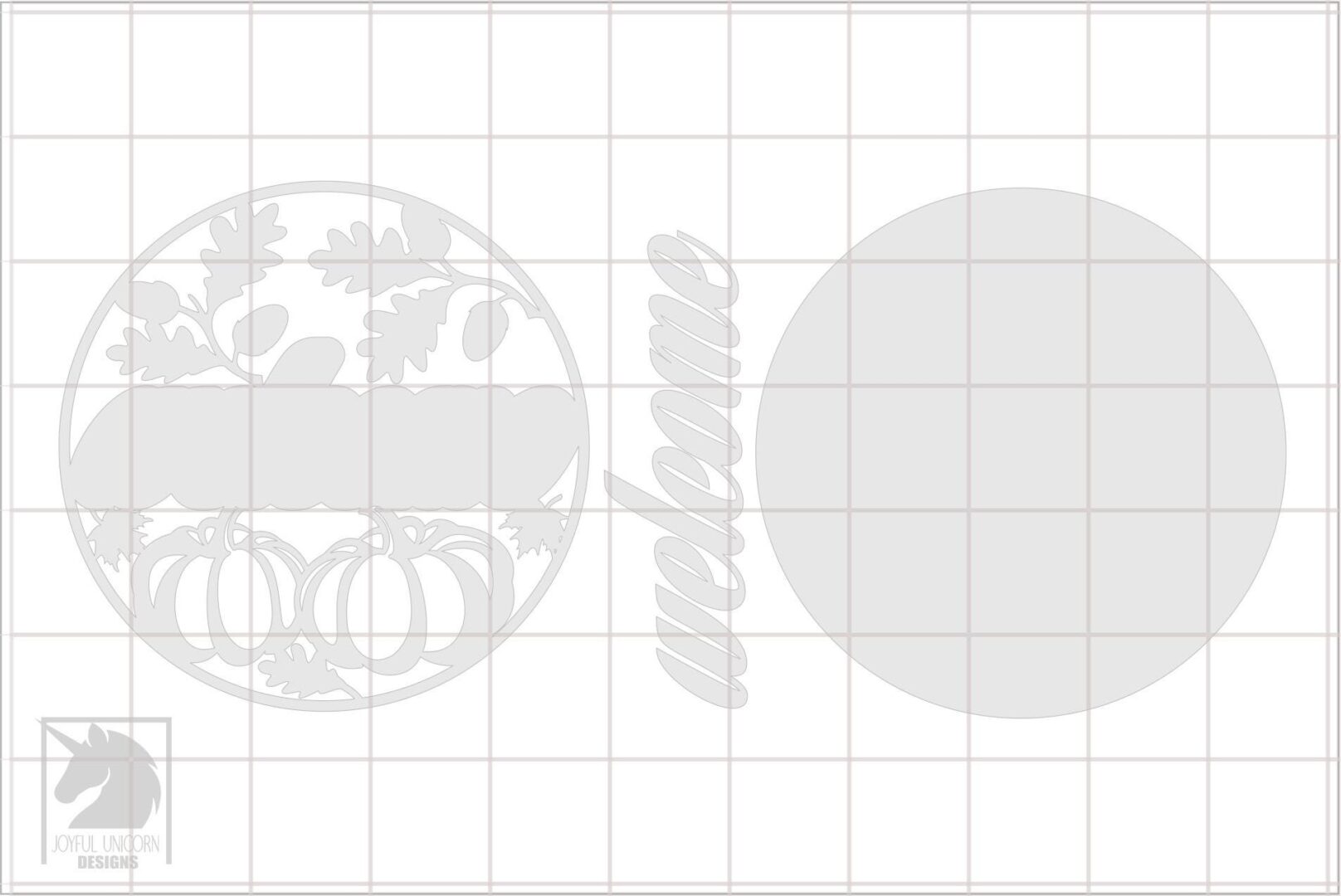 Welcome Fall Sign SVG Acorn & Pumpkin Door Hanger Rustic Autumn Laser Cut Round Sign Digital Download File Fall Front Door Sign SVG - Image 3