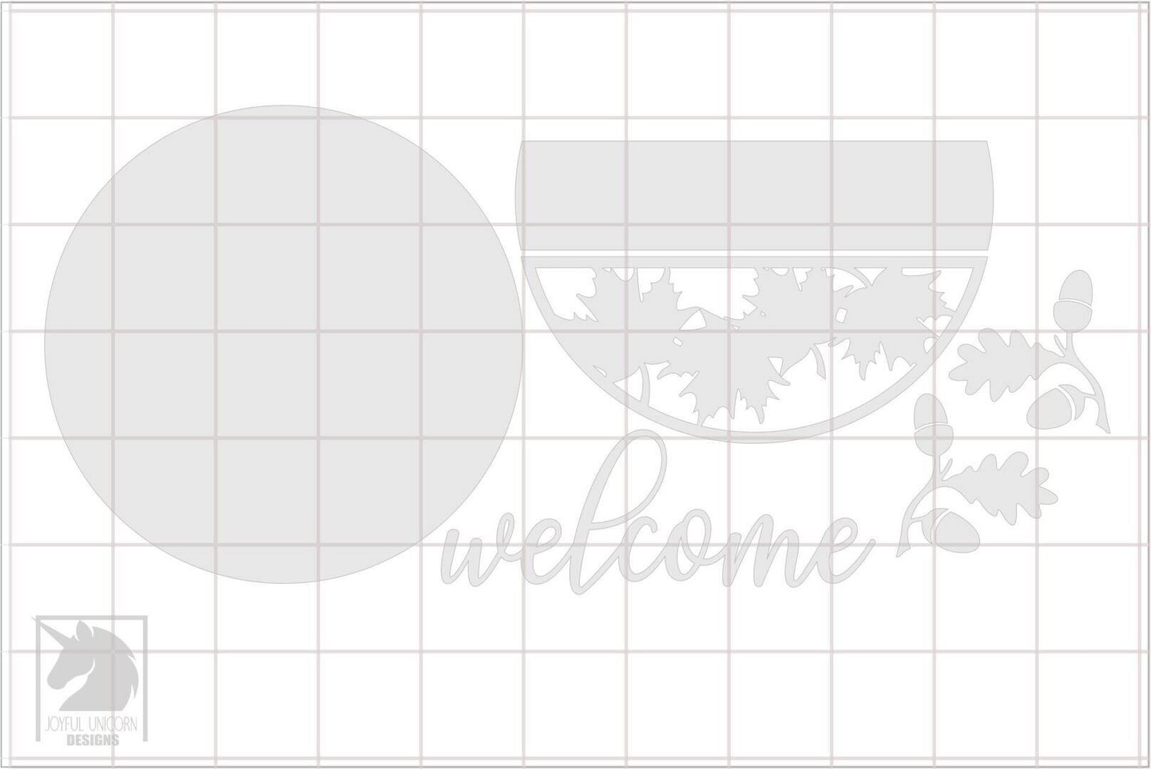 Welcome Fall Door Hanger SVG Autumn Round Sign Laser Cut File Oak Leaf and Acorn Digital Download Farmhouse Porch Decor PDF DXF Included - Image 3