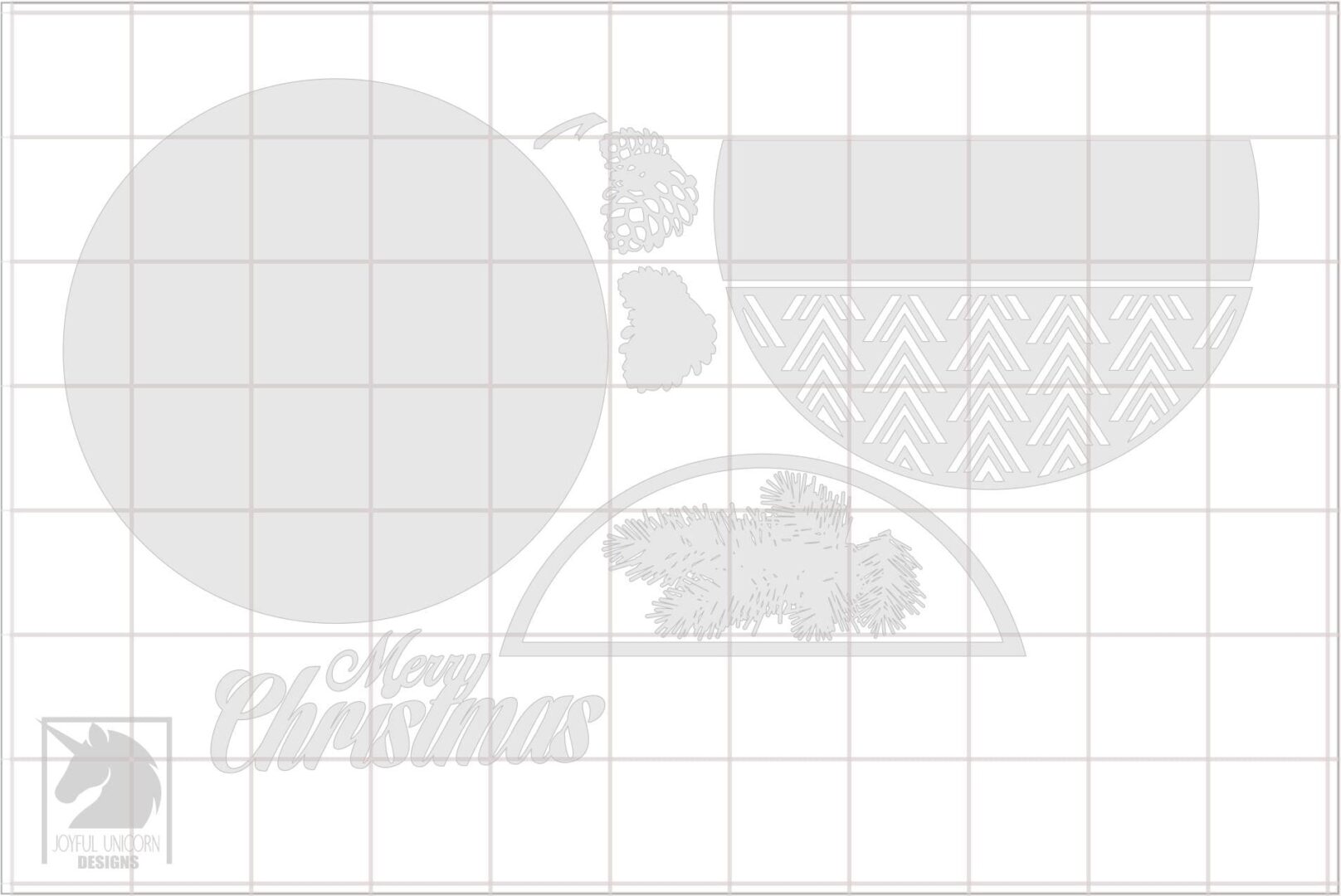 Merry Christmas Round Sign SVG, Pine Cone Door Hanger SVG, Porch Welcome Sign, Laser Cut File, Glowforge and Cricut Ready File, Winter Decor - Image 3