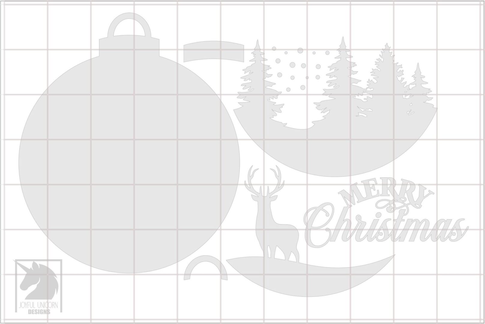 Merry Christmas Door Hanger SVG Christmas Ball Welcome Sign Deer Round Sign SVG Laser Cut File Glowforge Xtool Cricut Christmas Decor SVG - Image 3