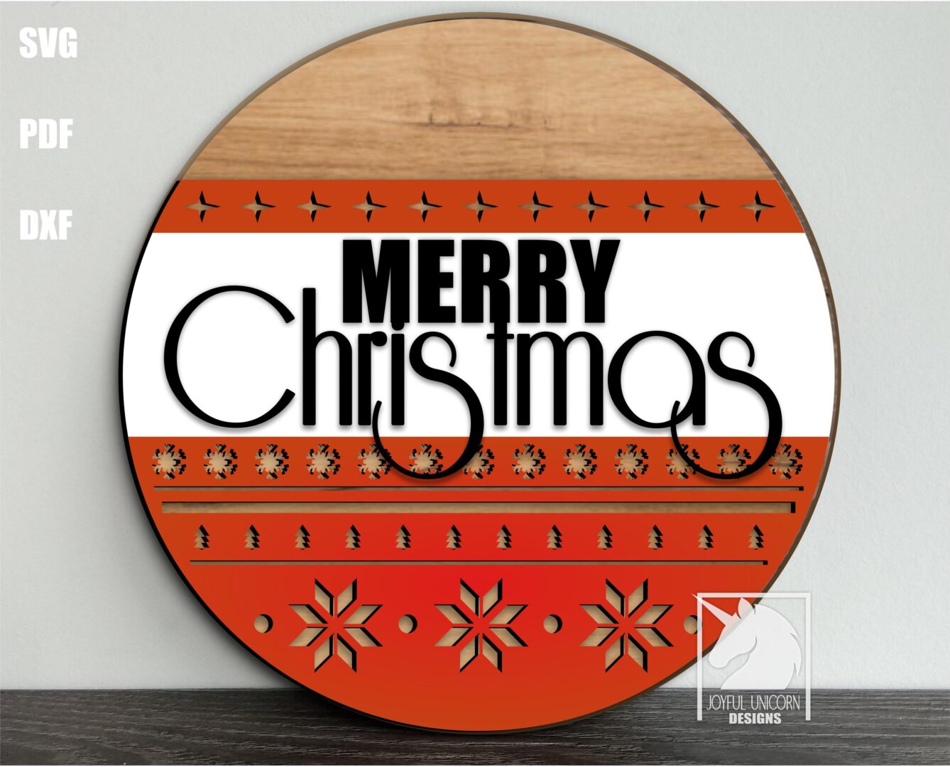 Merry Christmas SVG Round Sign Scandinavian Christmas Cut File Nordic Laser Cut Door Hanger PDF DXF Digital Holiday Decor