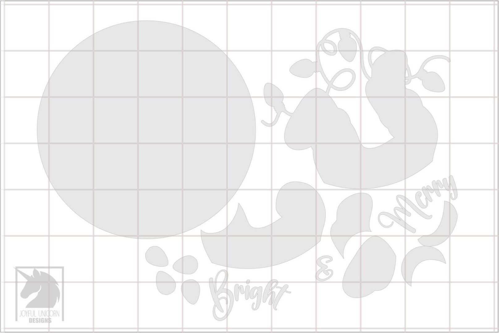 Merry and Bright Round Sign SVG Santa Claus Door Hanger SVG Christmas Welcome Sign SVG Laser Cut File Glowforge Xtool Cricut Ready File - Image 3