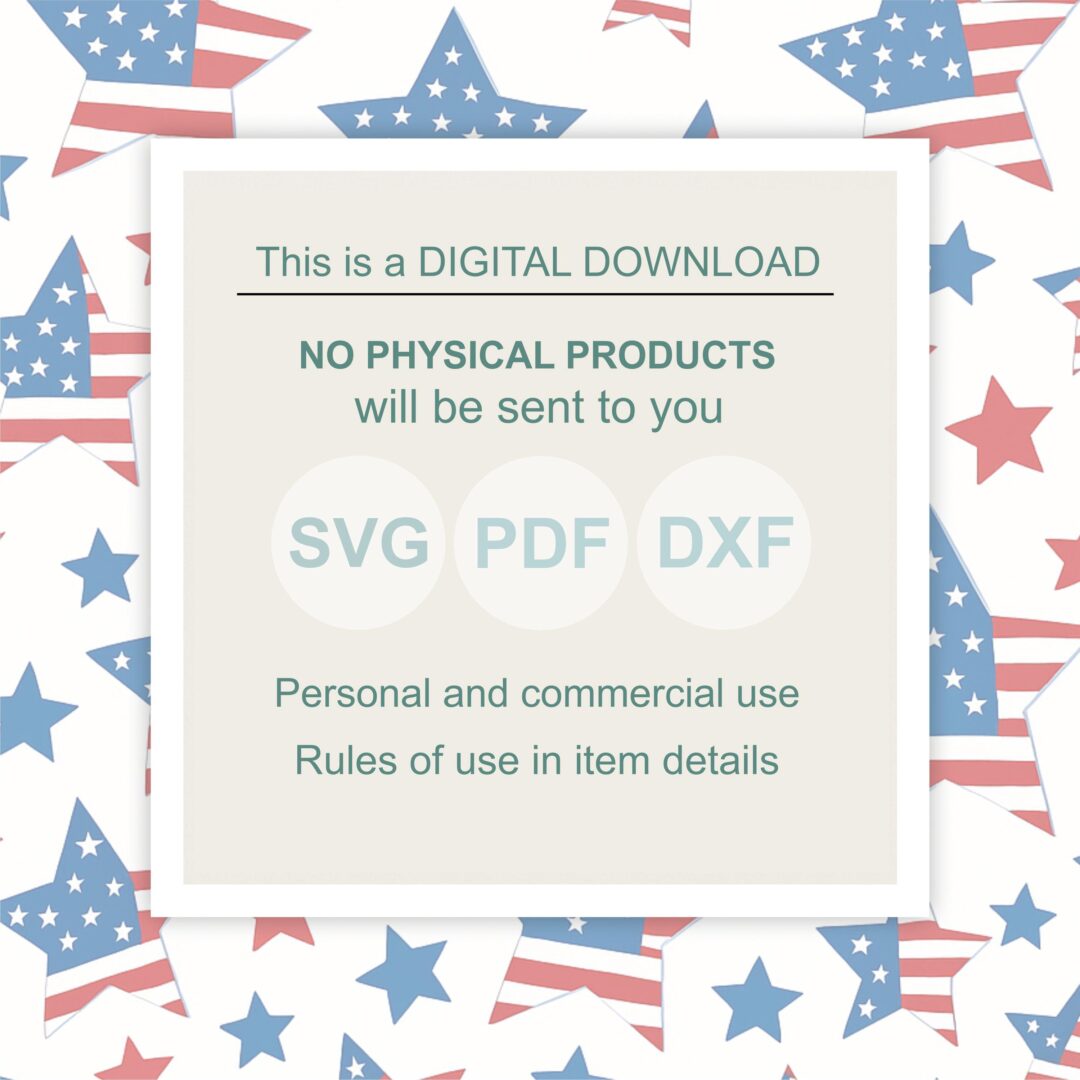Patriotic Daisy Welcome Sign SVG 4th of July Door Hanger Red White Blue Round Sign Laser Cut File Digital Download for Xtool Glowforge - Image 4