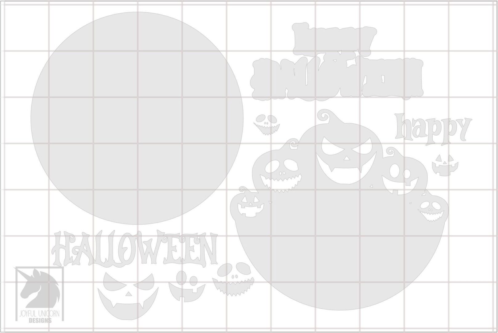Happy Halloween Door Hanger SVG Spooky Halloween Welcome Sign DXF Pumpkin Round Sign Laser Cut File Front Door Decor Glowforge SVG File - Image 3