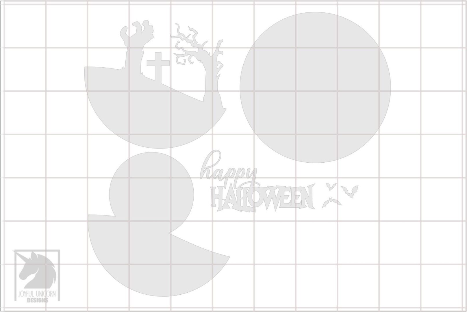 Graveyard Happy Halloween SVG Spooky Round Door Hanger Zombie Hand & Moon Laser Cut File Digital Download for Cricut Xtool Glowforge - Image 3