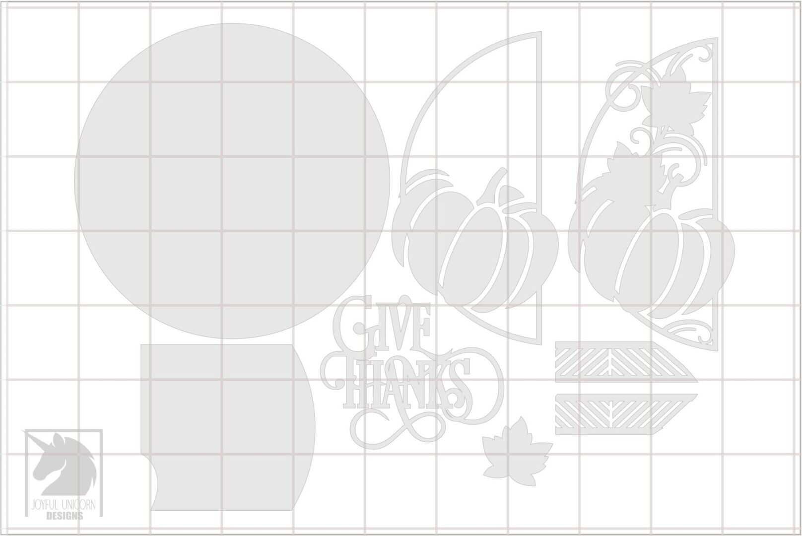 Give Thanks Pumpkin Door Hanger SVG, Fall Round Sign Cut File, Thanksgiving Laser Cut Decor, Digital Download for Glowforge, Xtool, Cricut - Image 3