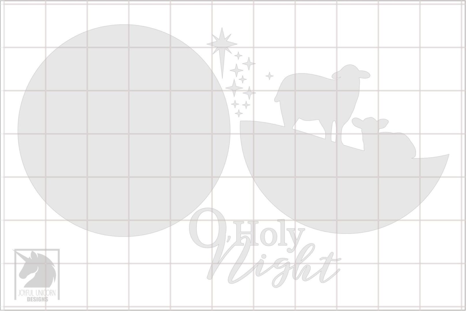 O Holy Night Door Hanger SVG Christmas Sheep Nativity Round Sign Religious Holiday Laser Cut File Glowforge Cricut Xtool PDF DXF File - Image 3