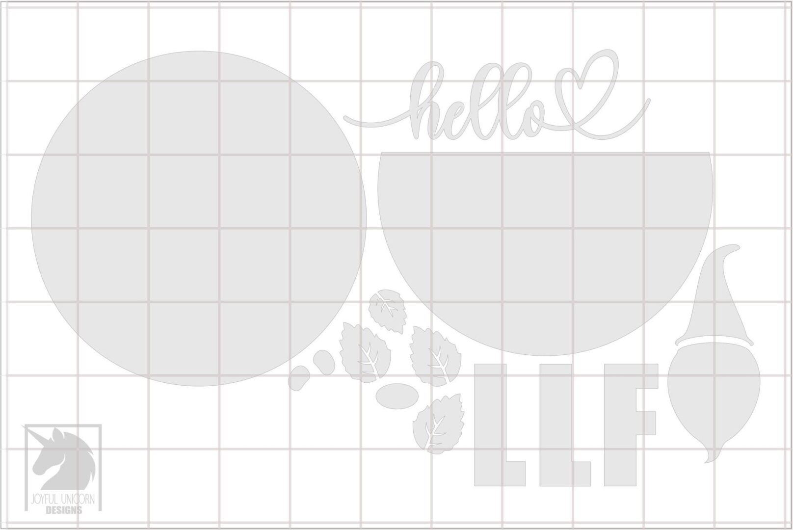 Hello Fall Gnome Door Hanger SVG Autumn Welcome Sign Cut File DXF Fall Gnome Round Sign Layered File Digital Download for Cricut Glowforge - Image 3