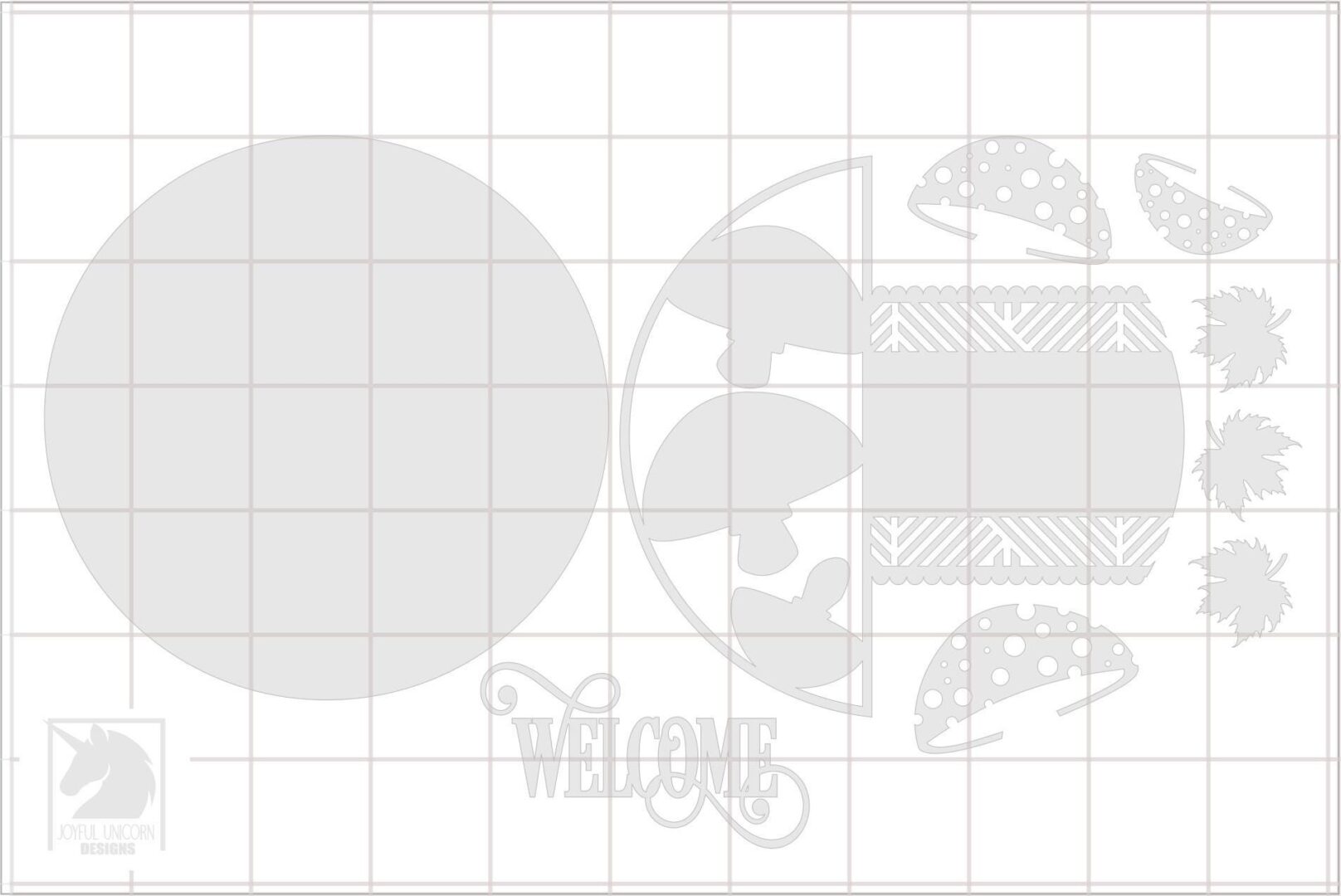 Mushrooms Welcome Door Hanger SVG, Autumn Amanita Door Sign DXF, Fall Porch Sign Laser Cut File for Cricut, Glowforge, Xtool, Digital File - Image 3