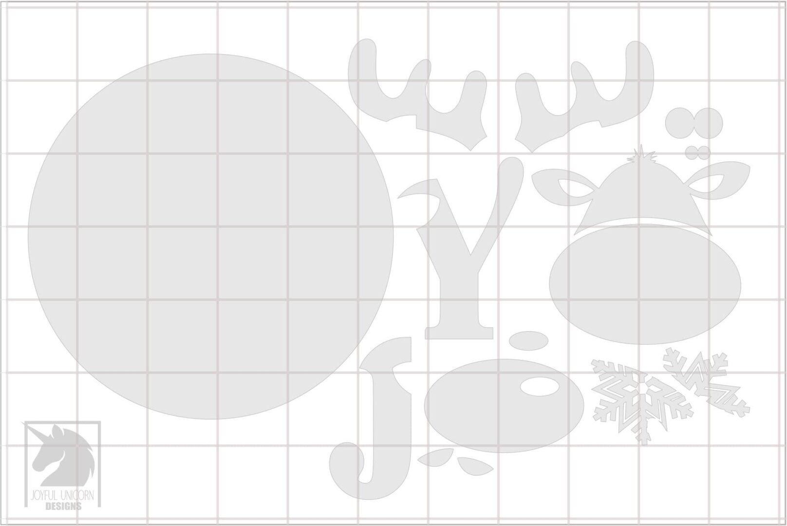 Joy Christmas Round Door Hanger SVG, Whimsical Red Nose Reindeer Sign, Winter Holiday Welcome Porch Sign, Digital Download File - Image 5