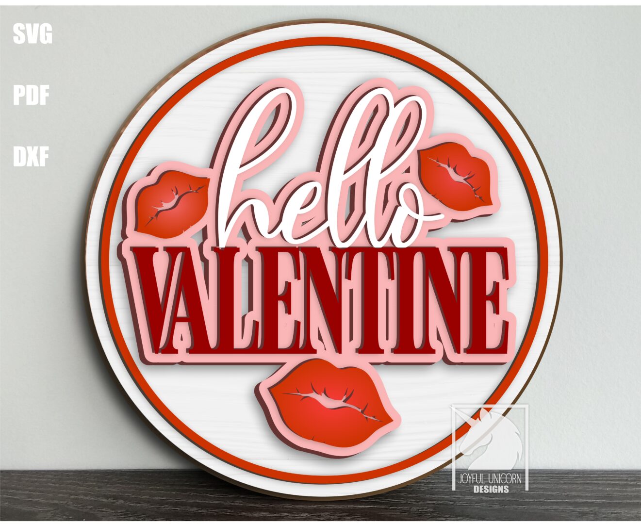 Hello Valentine Door Hanger SVG, Valentine's Day Welcome Sign SVG, Glowforge and Cricut Ready File, Love Front Door Decor, Laser Cut File