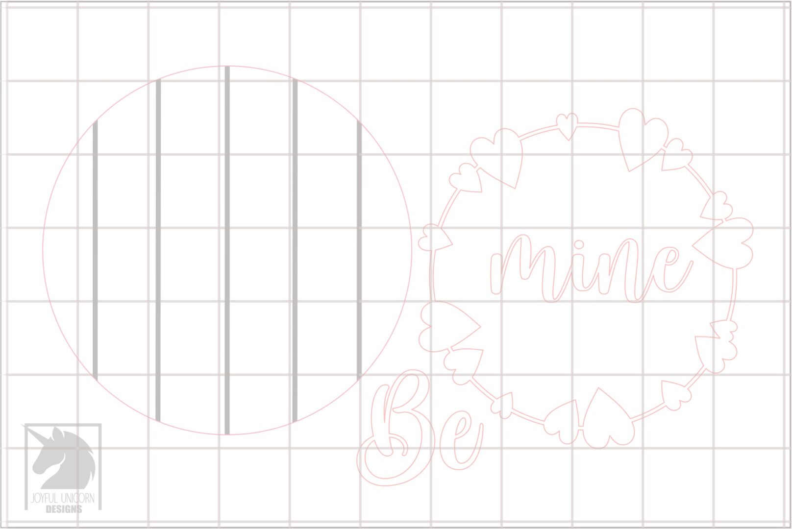 Be Mine Sign SVG, Valentines Day Door Hanger SVG, Welcome Sign SVG, Wood Round Sign svg, Laser cut file, Glowforge Ready file - Image 3