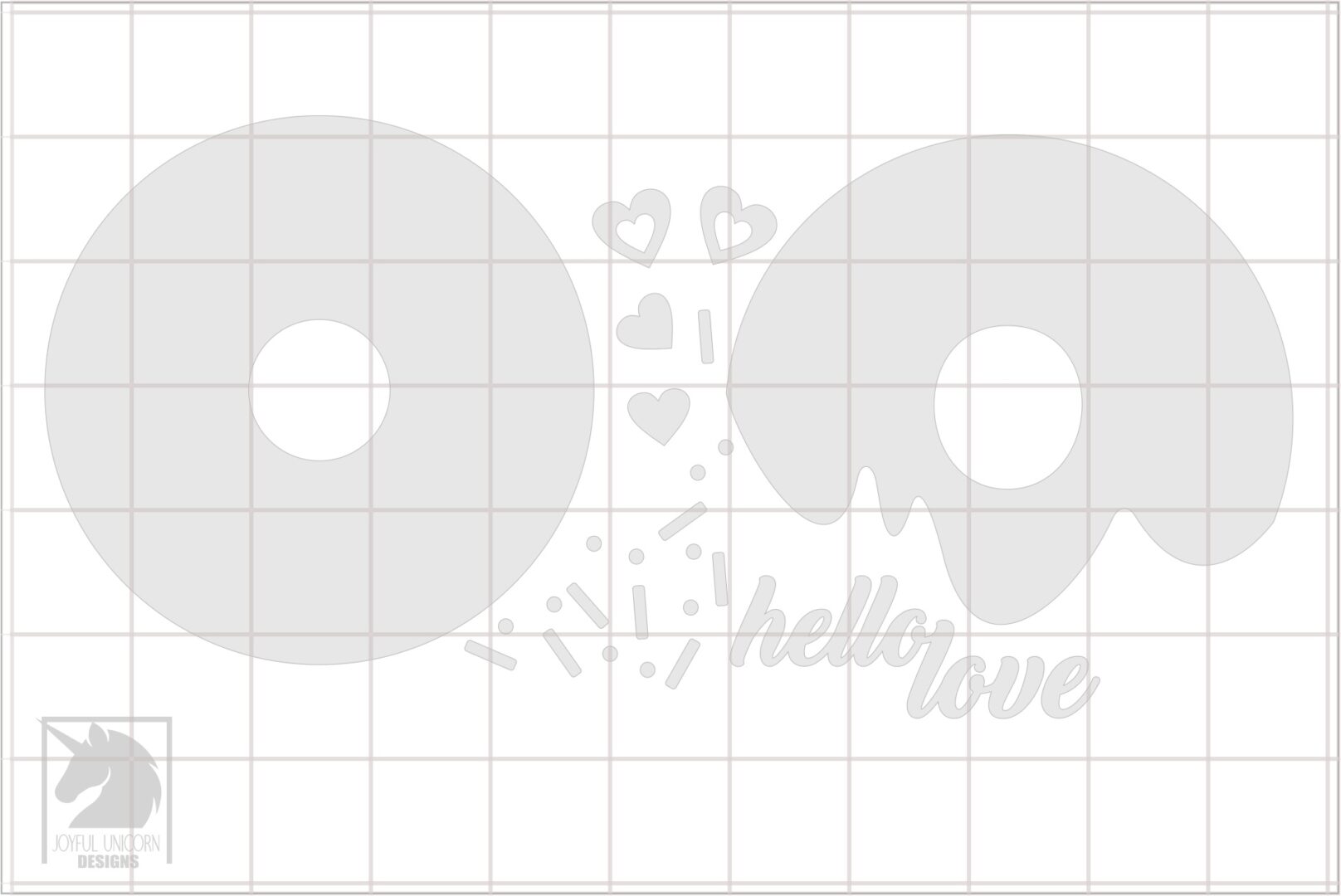 Hello Love Door Hanger SVG, Valentine Donut Round SVG, Valentine's Day Welcome Sign, Glowforge and Cricut Ready File, Love Front Door Decor - Image 3
