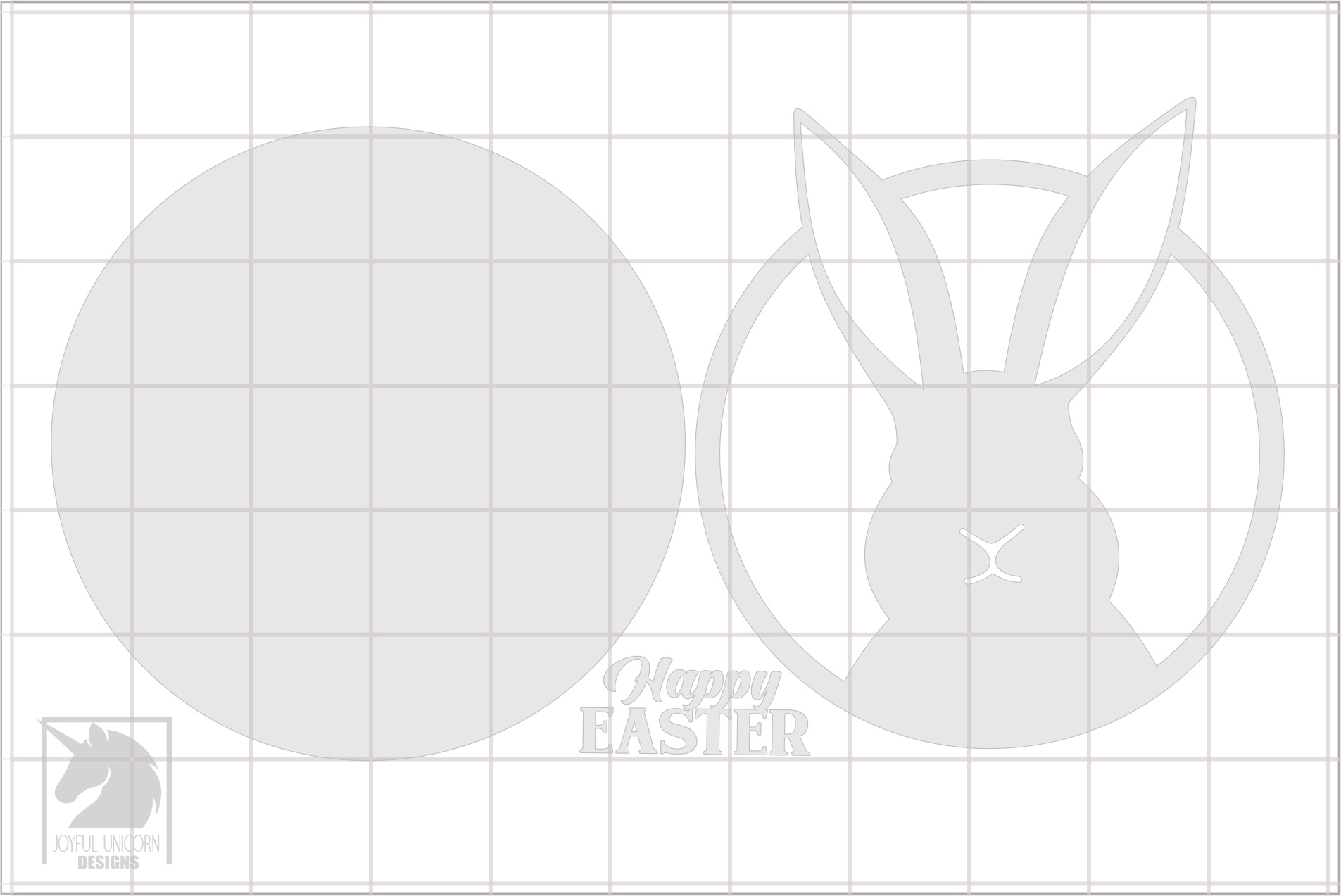 Happy Easter Round Sign SVG, Easter Bunny Door Hanger SVG, Wood Round Sign, Laser Cut File, Farmhouse Easter Decor, Easter Welcome Sign - Image 3