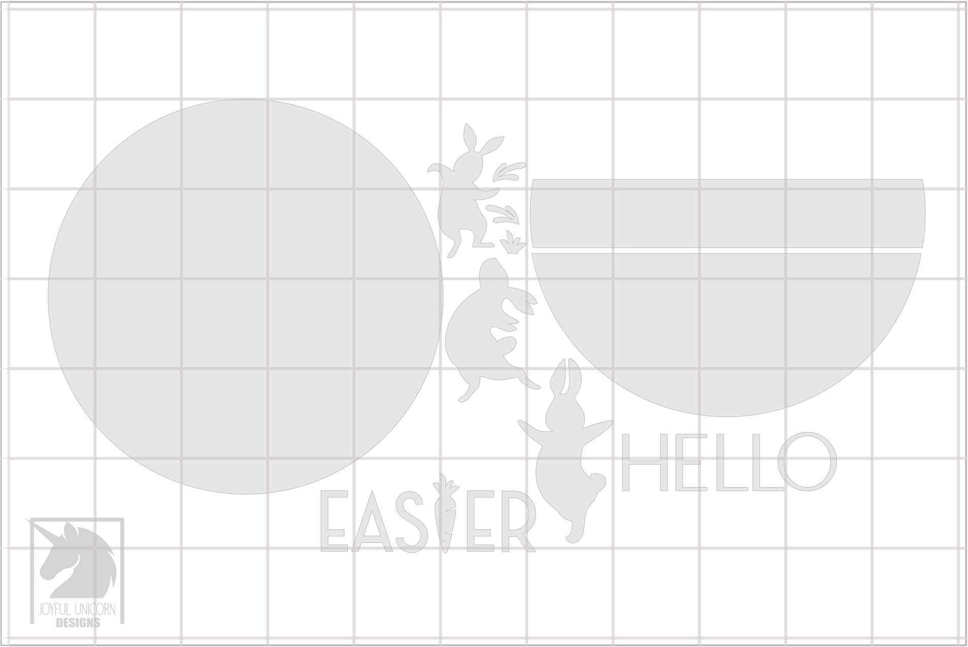 Hello Easter Round Sign SVG, Easter Bunny Welcome Sign SVG, Easter Door Hanger SVG, Happy Easter Sign, Laser Cut File, Glowforge svg File - Image 3