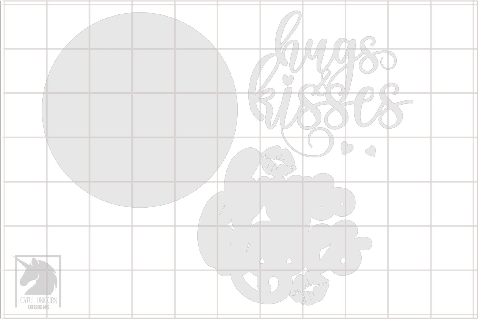 Hugs and Kisses Door Hanger SVG, Valentine's Day Welcome Sign SVG, Glowforge and Cricut Ready File, Valentine's Day Front Door Decor SVG - Image 3