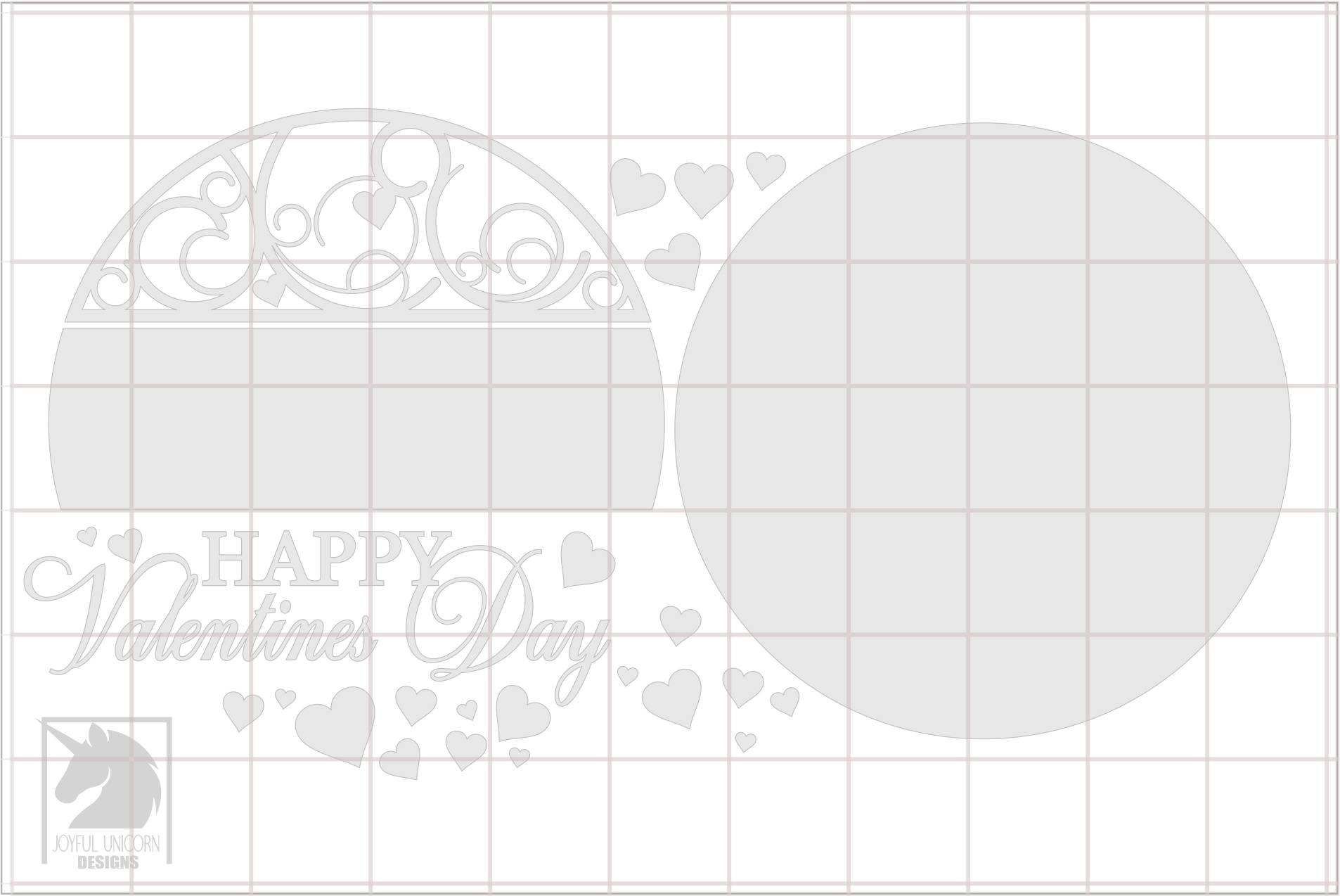 Happy Valentine's Day Welcome Sign SVG, Hearts Round Sign SVG, Glowforge and Cricut Ready File, Laser Cut File, Valentines Day Door Hanger - Image 3