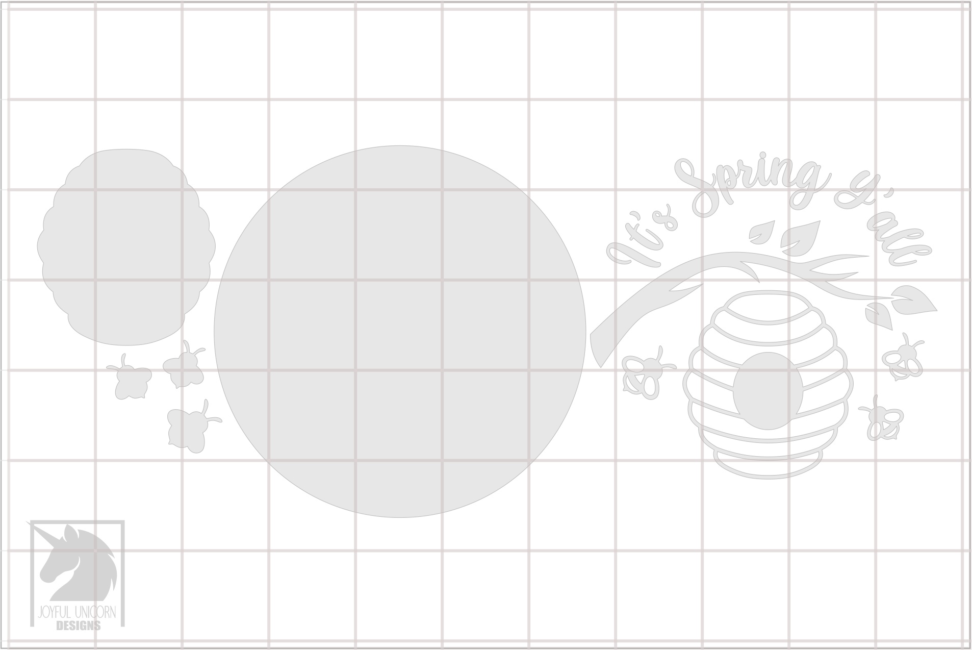 It's Spring Y'all Door Hanger SVG, Spring Round Sign SVG, Honey Bee Hive Sign SVG, Spring Welcome Sign, Laser Cut File, Glowforge svg File - Image 3