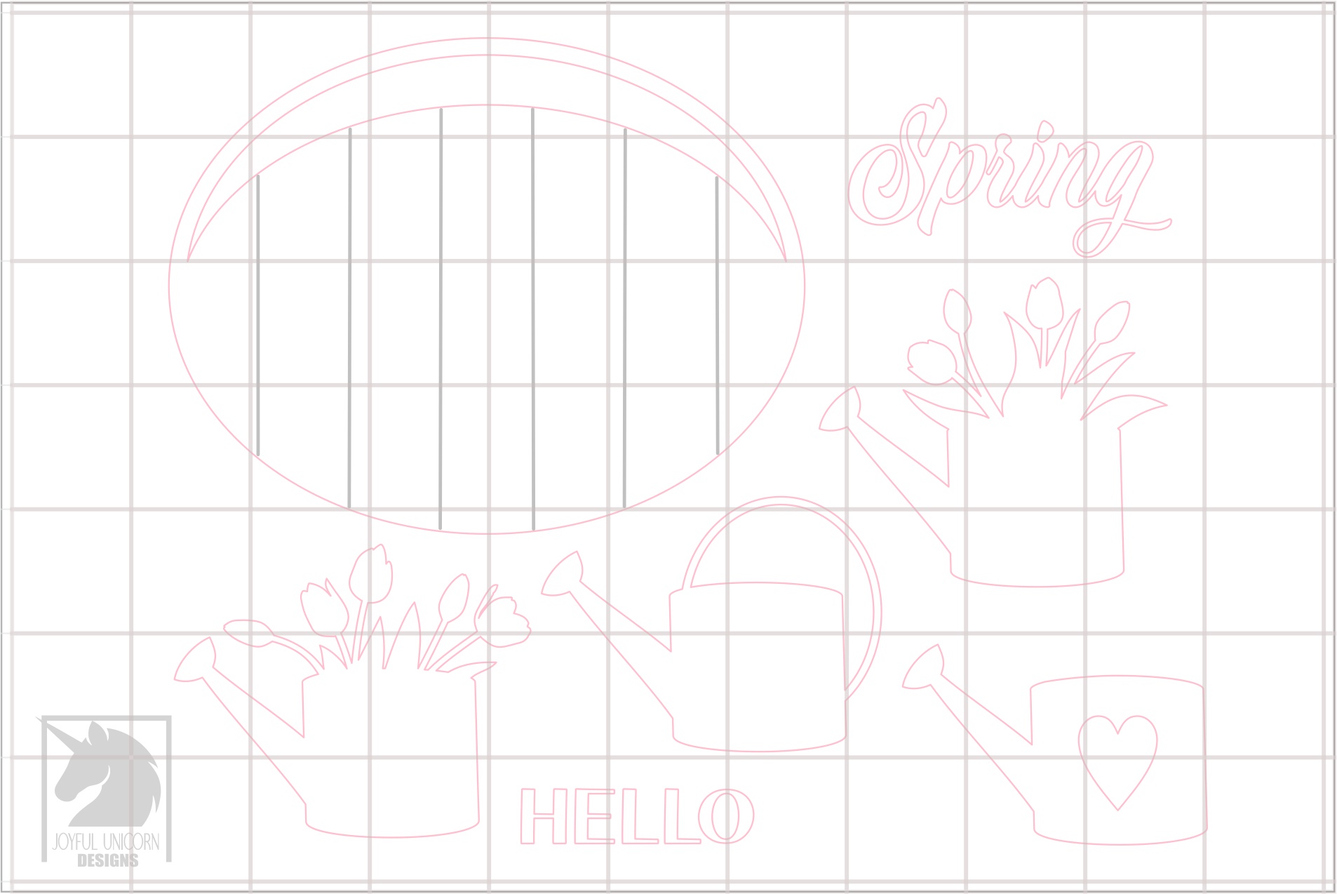 Hello Spring Sign SVG, Tulip Door Hanger SVG, Floral Door Hanger SVG, Spring Welcome Sign, Laser cut File, Glowforge svg File - Image 3