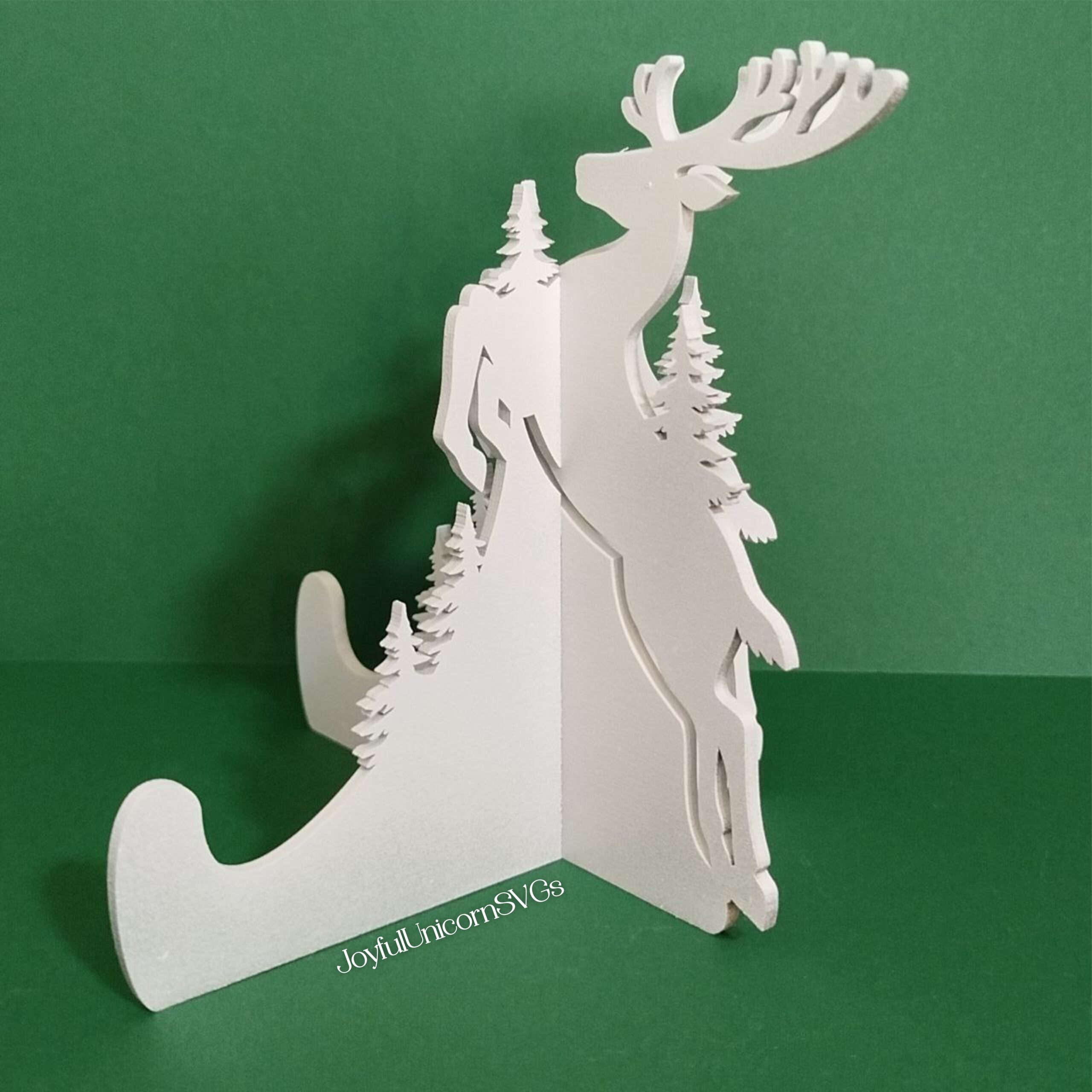 Christmas Reindeer Easel Stand SVG, Animal Easel Display Stand SVG, Winter Deer Wooden Easel Stand, Christmas Easel Pattern DXF File - Image 3