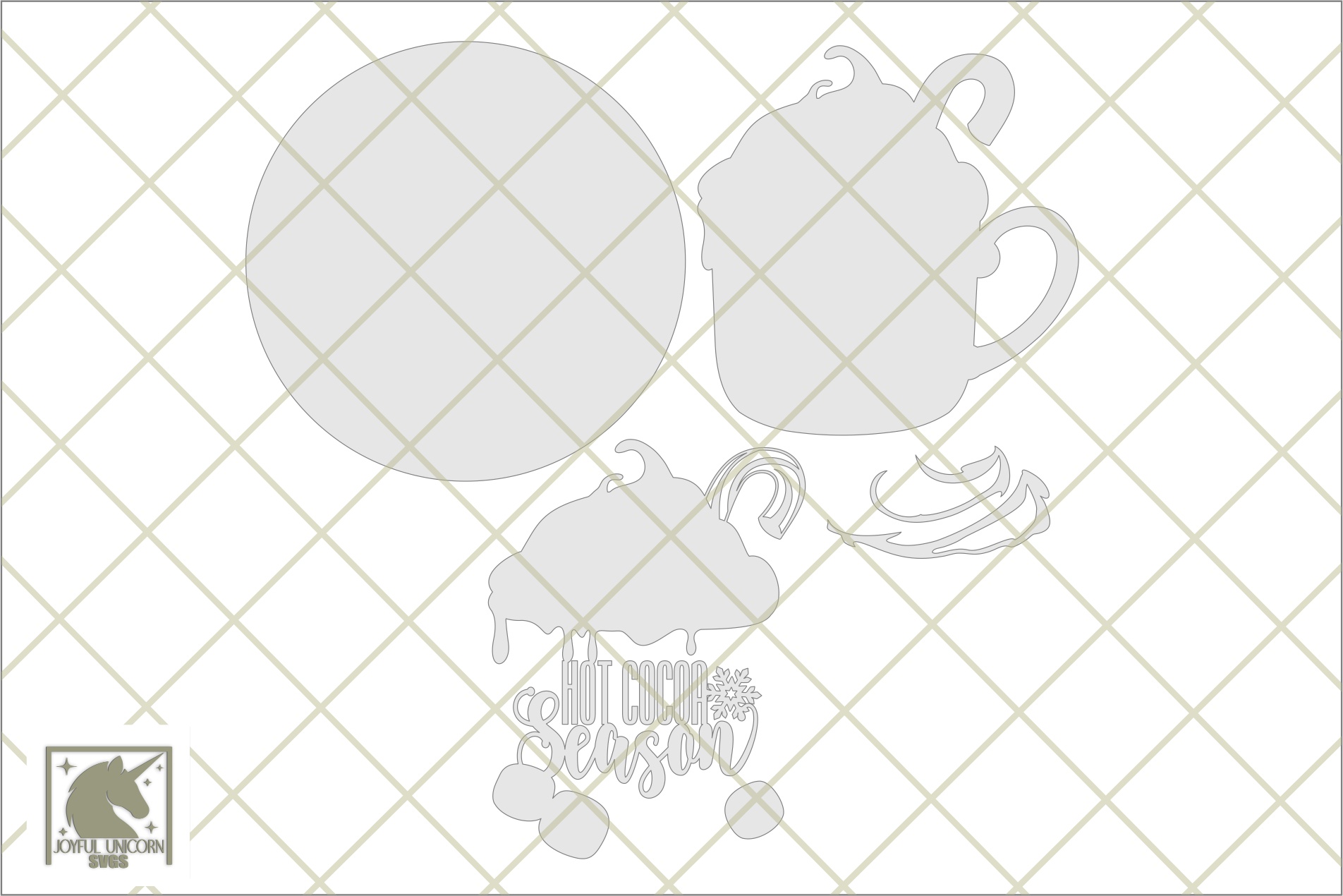 Hot Cocoa Mug Door Hanger SVG: Christmas Welcome Sign, Laser Cut File - Image 3