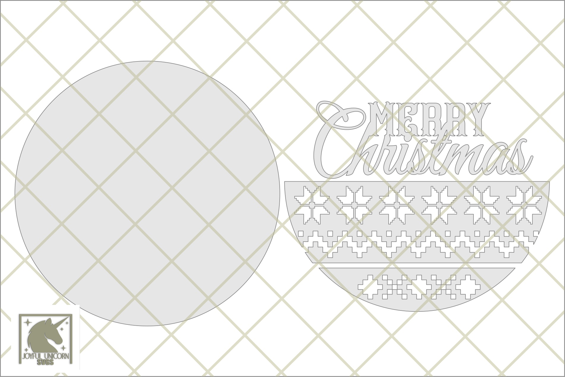 Merry Christmas Nordic Sign SVG Laser Cut File (Digital Download) - Image 3