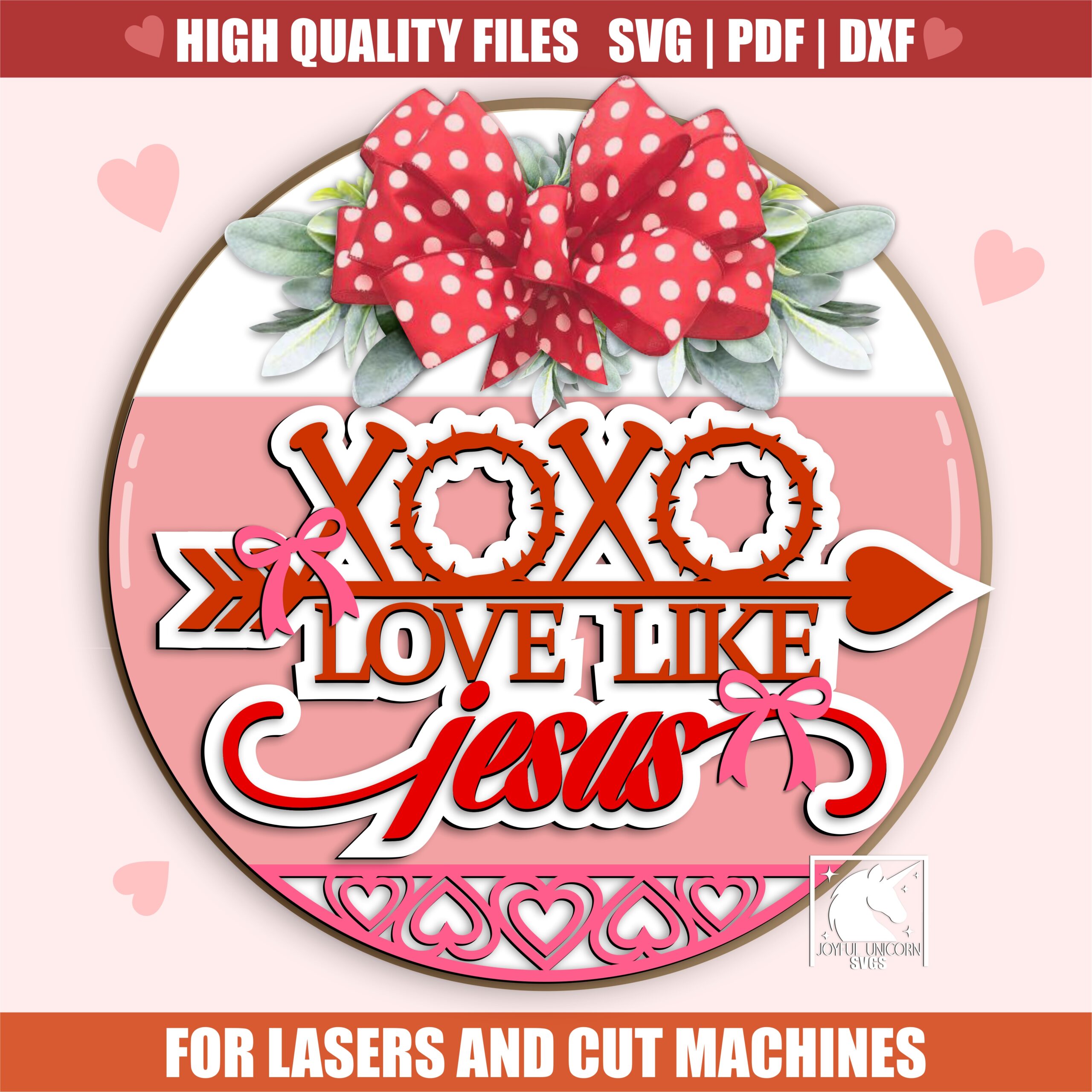 Valentine Round Door Hangers Bundle SVG, Valentine Romantic Signs Bundle, Valentine's Day Welcome Front Door Signs, Laser Cut Door Hangers - Image 2