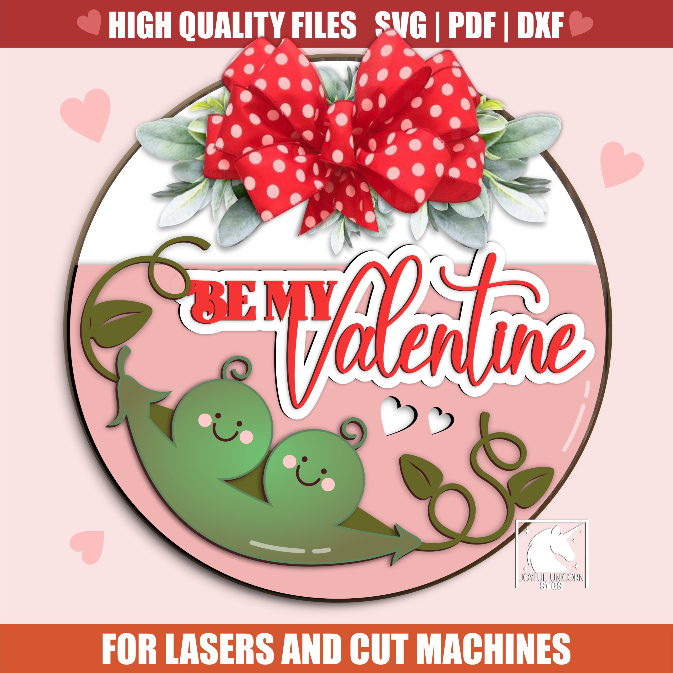 Valentine Round Door Hangers Bundle SVG, Valentine Romantic Signs Bundle, Valentine's Day Welcome Front Door Signs, Laser Cut Door Hangers - Image 3