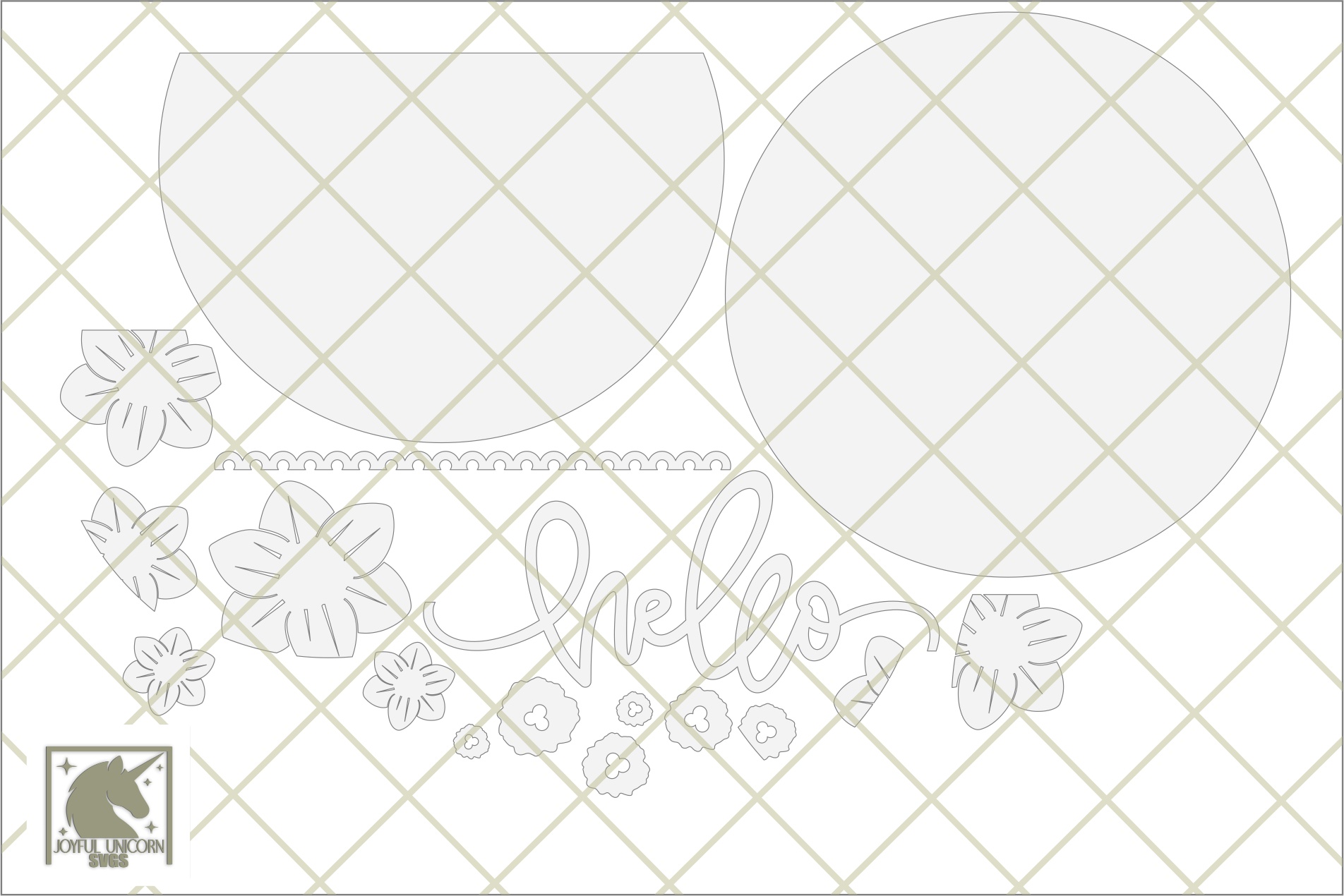 Hello Daffodil Door Hanger SVG, Narcissus Spring Sign SVG, Floral Spring Decor, Spring Flower Welcome Sign, Glowforge, Xtool, Cricut File - Image 3