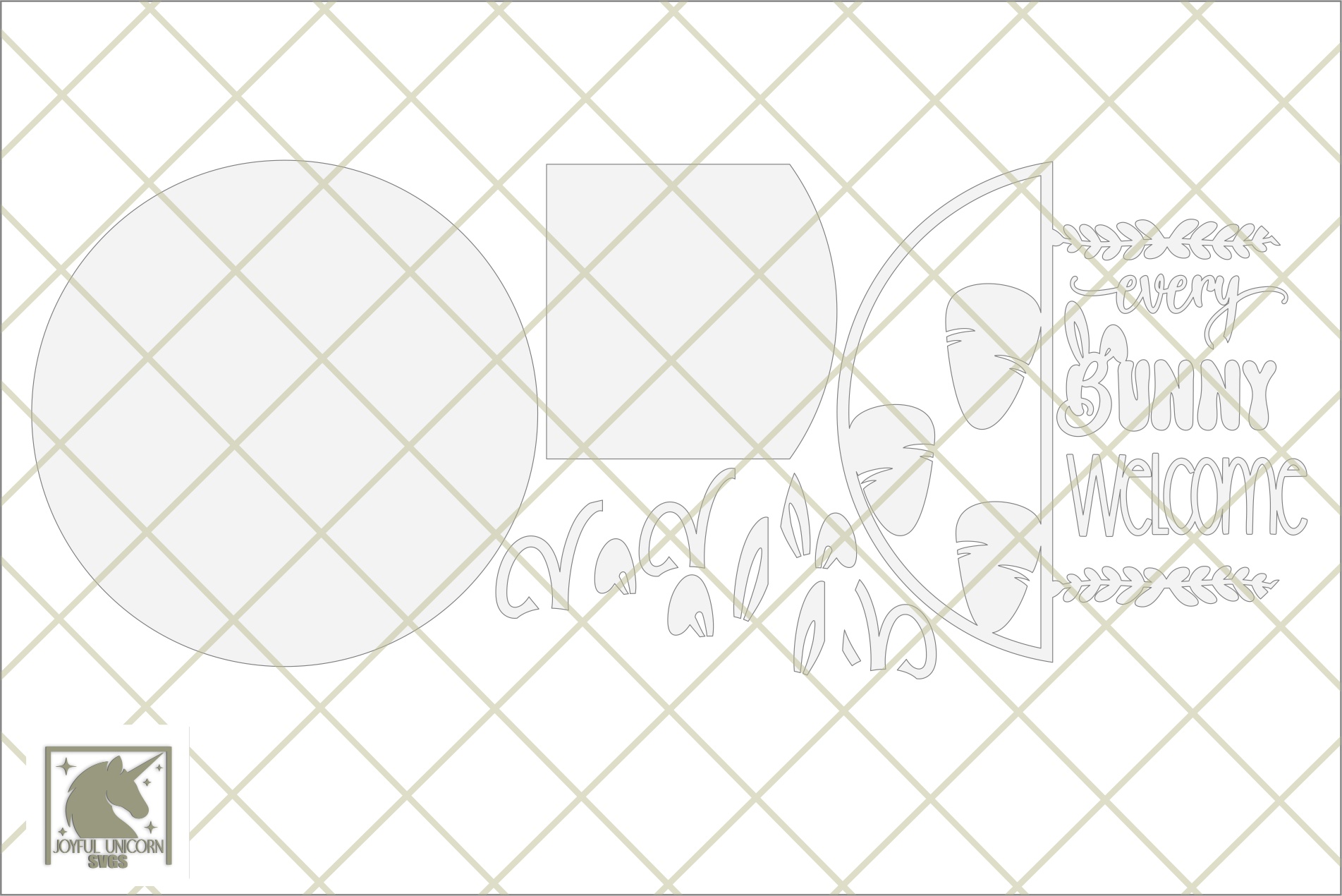 Every Bunny Welcome Sign SVG, Easter Carrot Door Hanger SVG, Bunny Ears Laser Cut Door Sign, Easter Porch Decor, Glowforge, Cricut, Xtool - Image 3