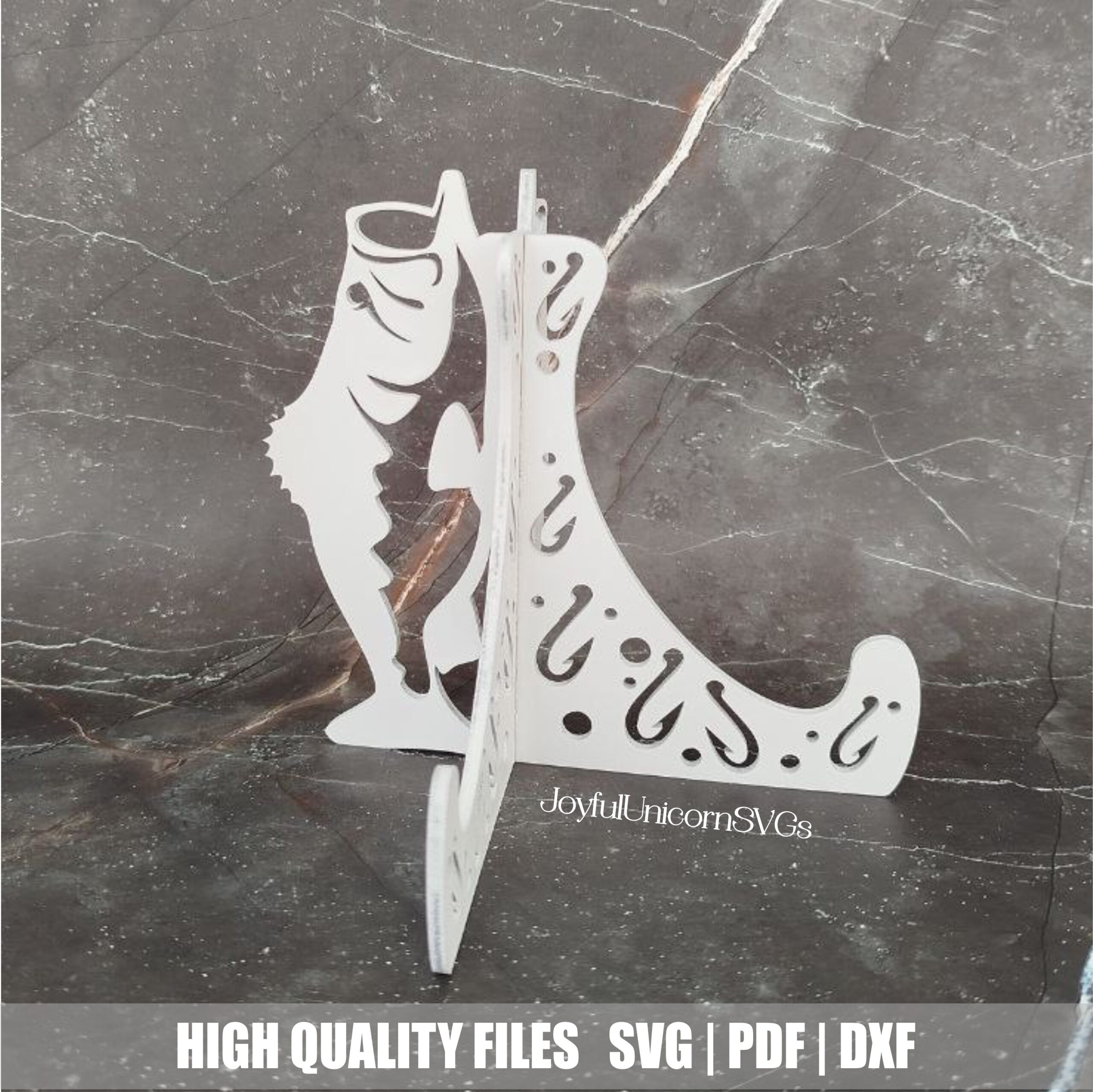 Laser Cut Bass Fish Easel Stand SVG, Father's Day Fishing Gift, Fisherman Gift SVG, Bass Fishing SVG, Grandpa, Uncle Sign, Glowforge, Xtool