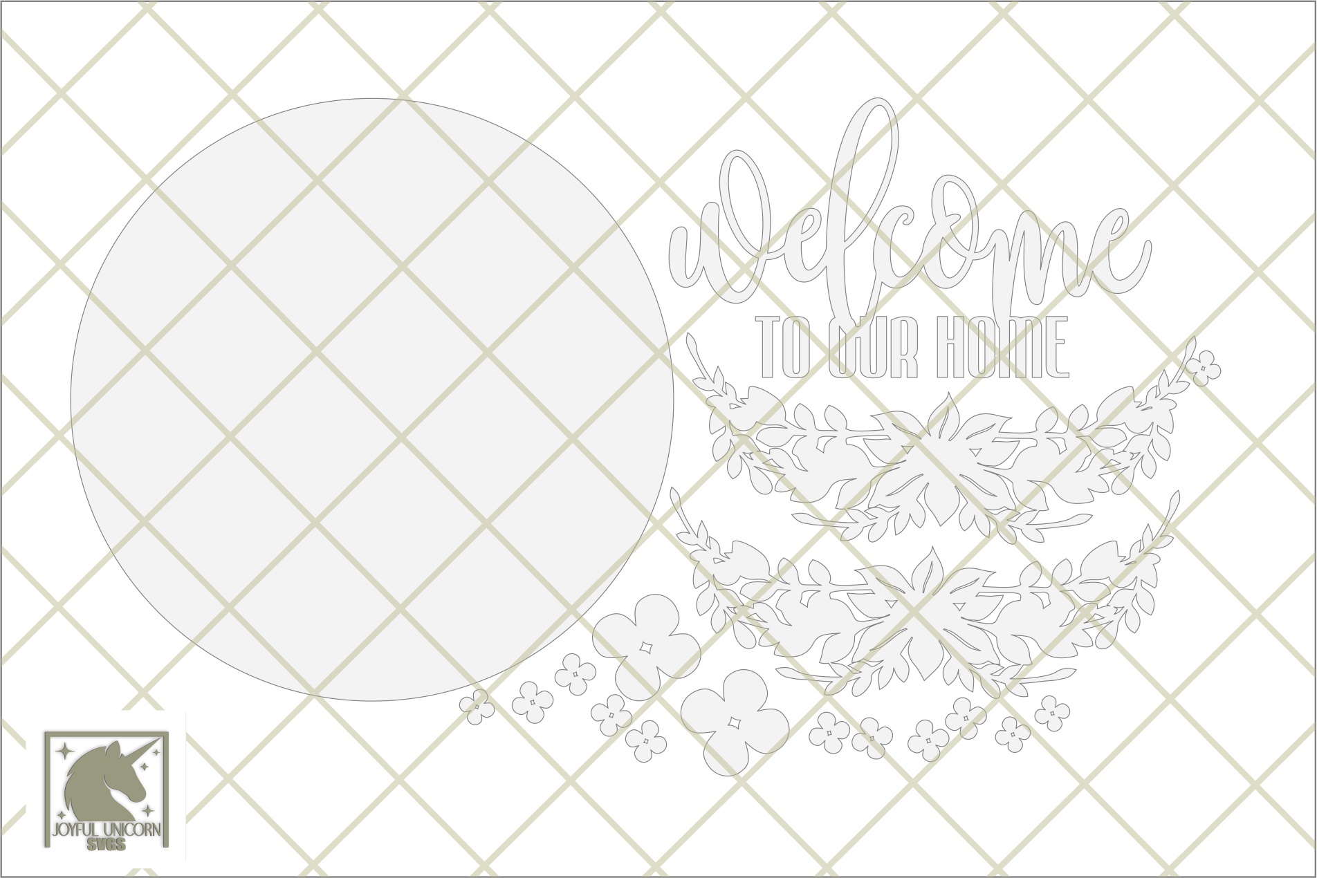 Welcome to Our Home Floral Door Hanger SVG, Daisy Welcome Sign SVG, Welcome Spring Decor, Summer Round Floral Sign, Glowforge, xTool File - Image 3